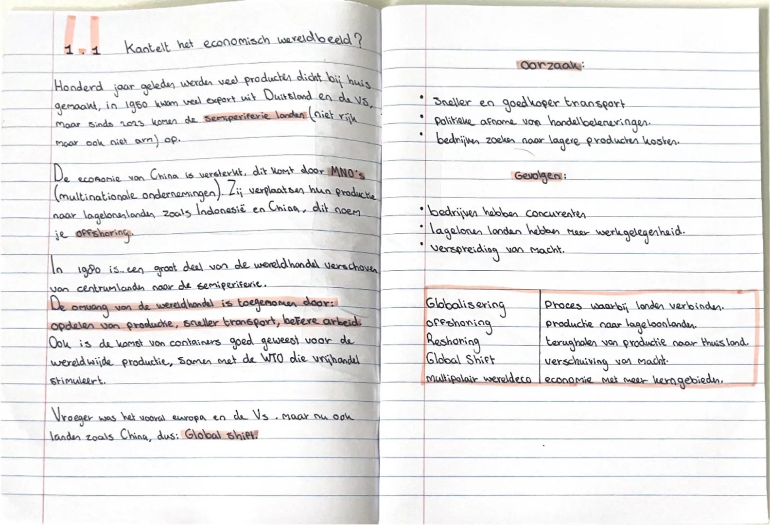 1.1
Kantelt het economisch wereldbeeld?
Honderd jaar geleden werden veel producten dicht bij huis
gemaakt, in 1950 kwam veel export uit Duit
