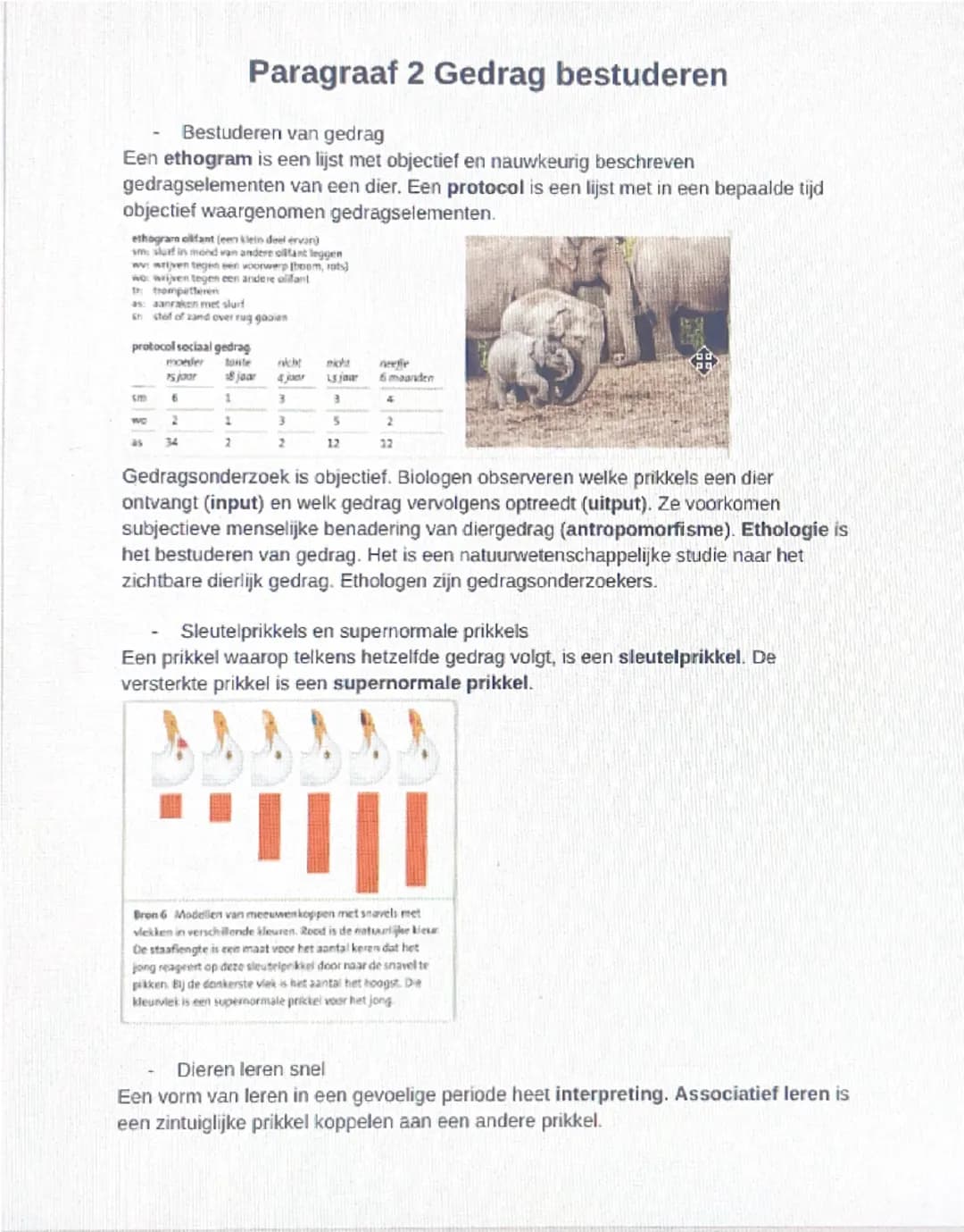 Paragraaf 1 Dierenwelzijn
- Functies van gedrag
Gedrag is alles wat dieren doen. Ze zijn hier voortdurend mee bezig. Wilde varkens
zoeken na