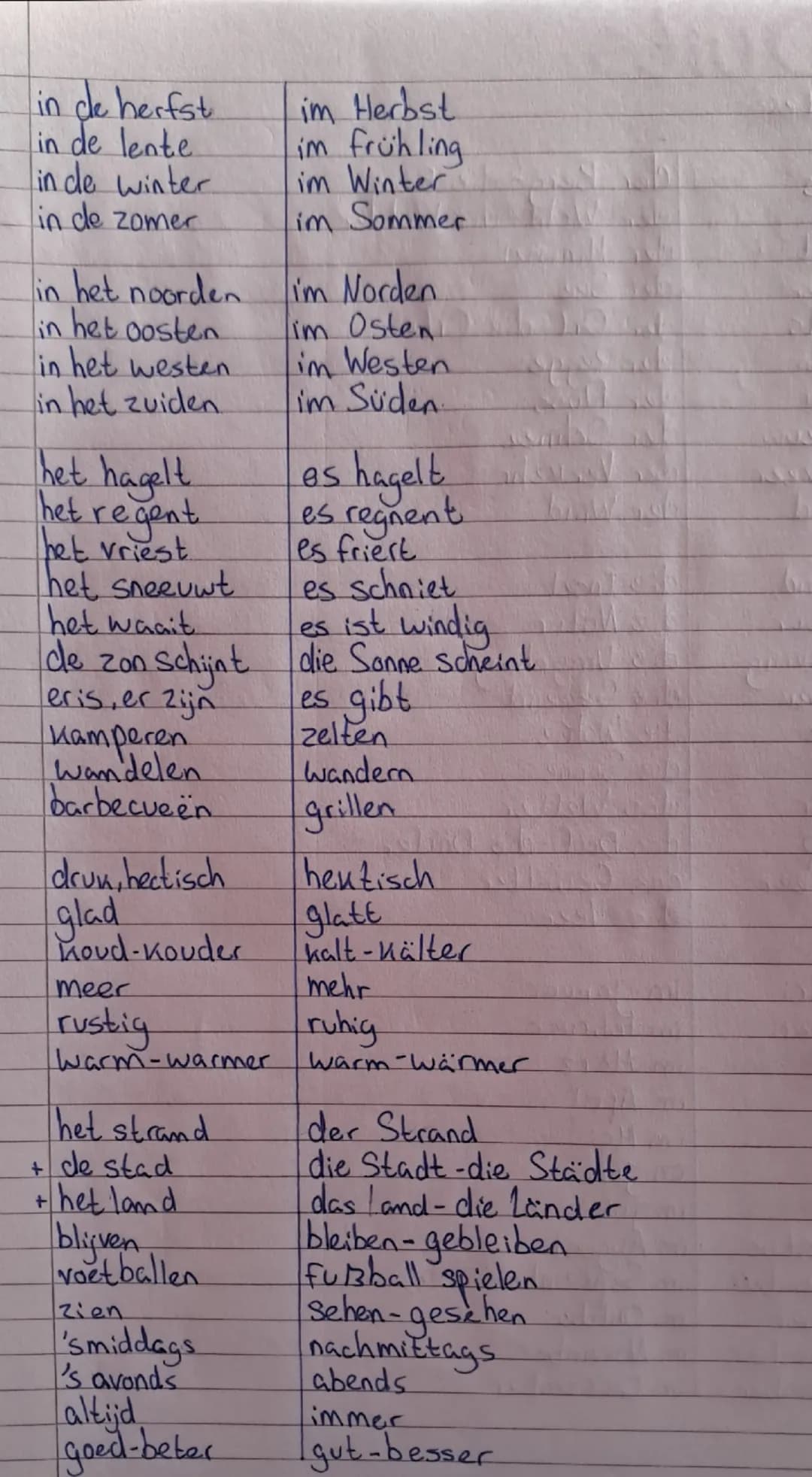 in de herfst
in de lente
in de winter
in de zomer
im Herbst
im frühling
im Winter
im Sommer
in het noorden
in het oosten
in het westen
in he