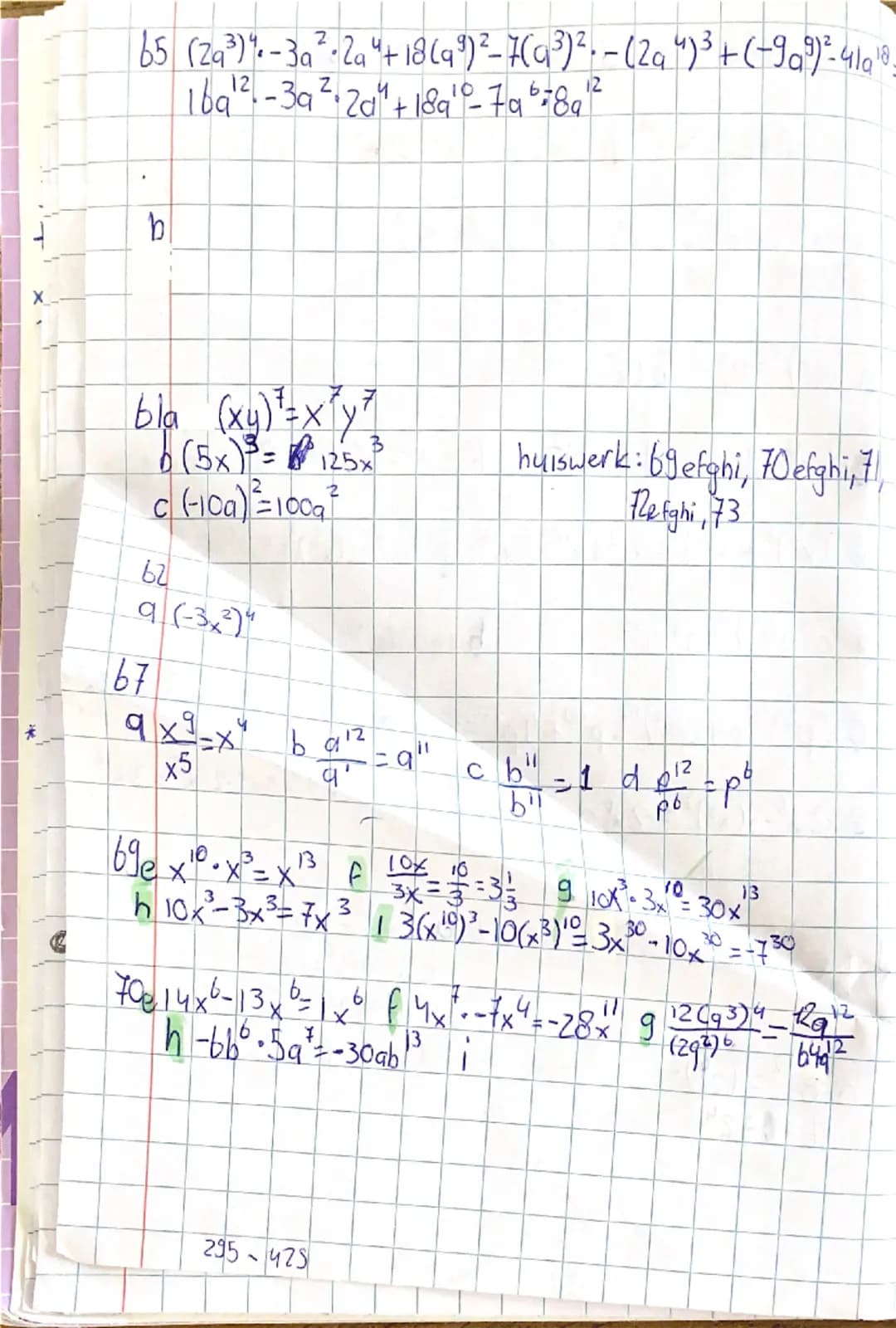 # Rekenen met Letters

+ + +

19 + 16 = kan niet

- + -

1ax1b = 1 ab

+ -

+&- moet gelijk zijn

x: hoeft niet

3ac +9bg

Lerm

noemers moe