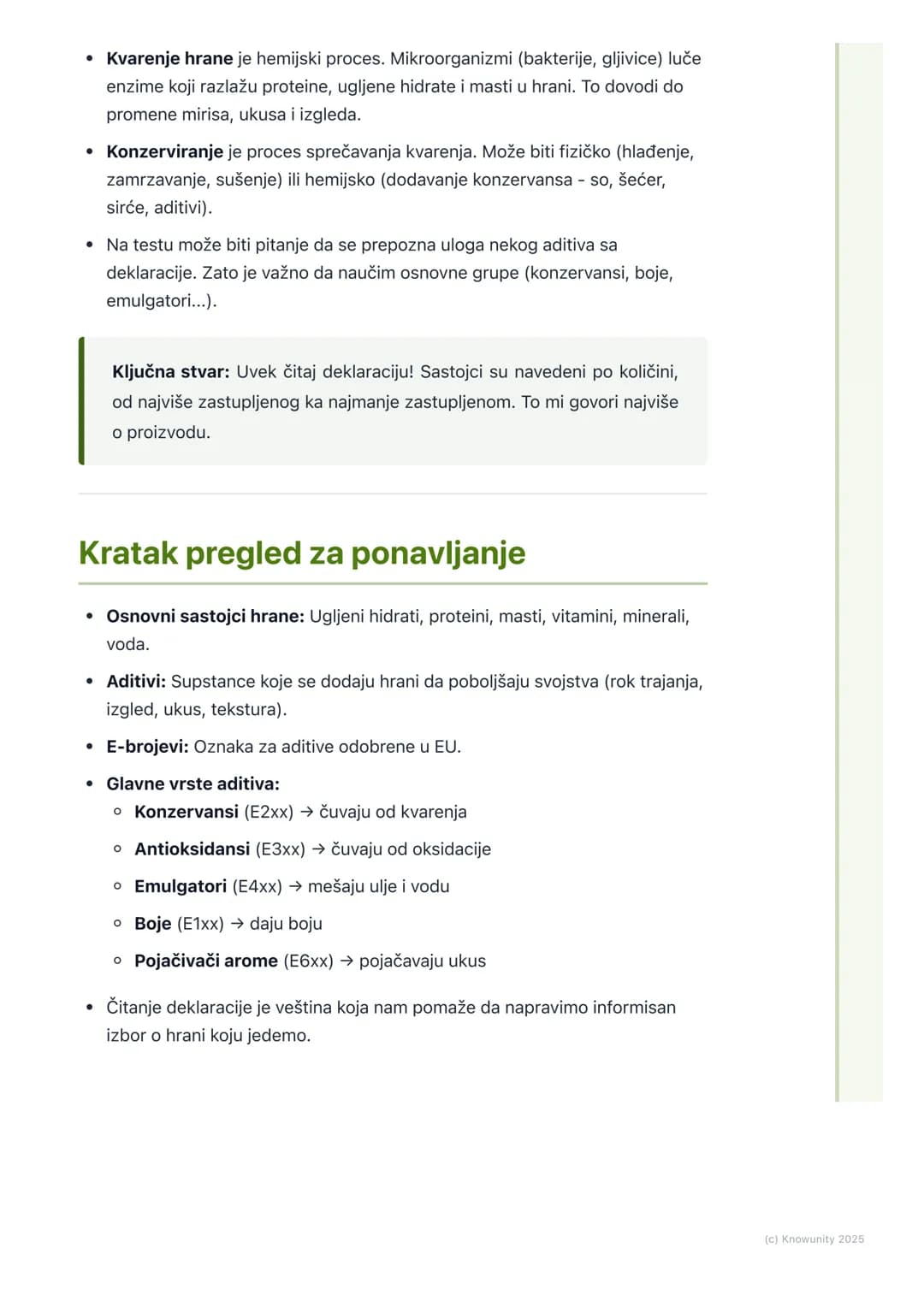 # Hemija i hrana

## Uvod u hemiju hrane

Hrana koju jedemo je u suštini skup različitih hemijskih jedinjenja. Hemija nam
pomaže da razumemo