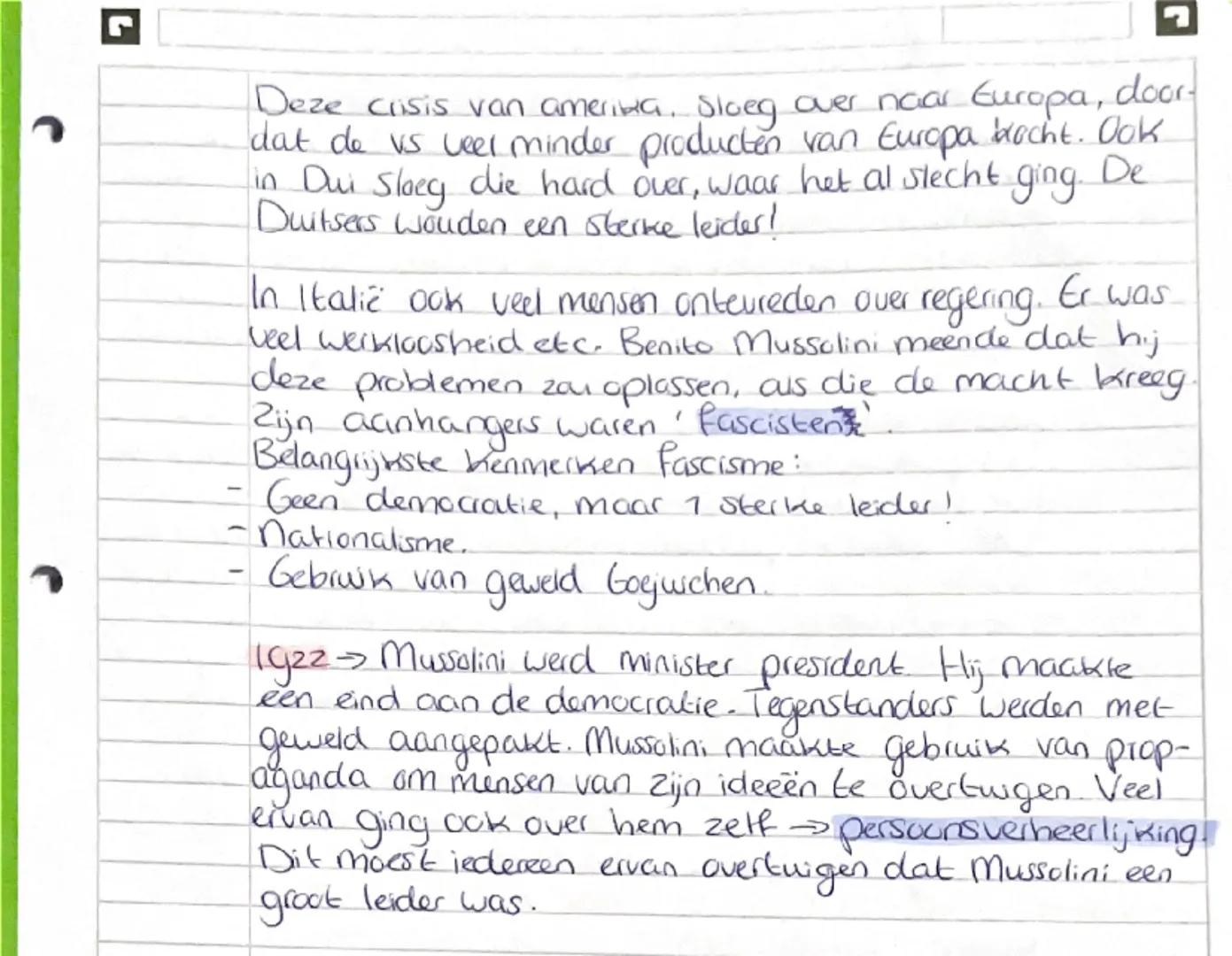 X H3.P.2.
Aan 't einde van 1W.0 Uluchtte Duitse keizer naar NL,
Dui werd een republiek. De Republiek Van Weimar
(Dui), was een parlementaire