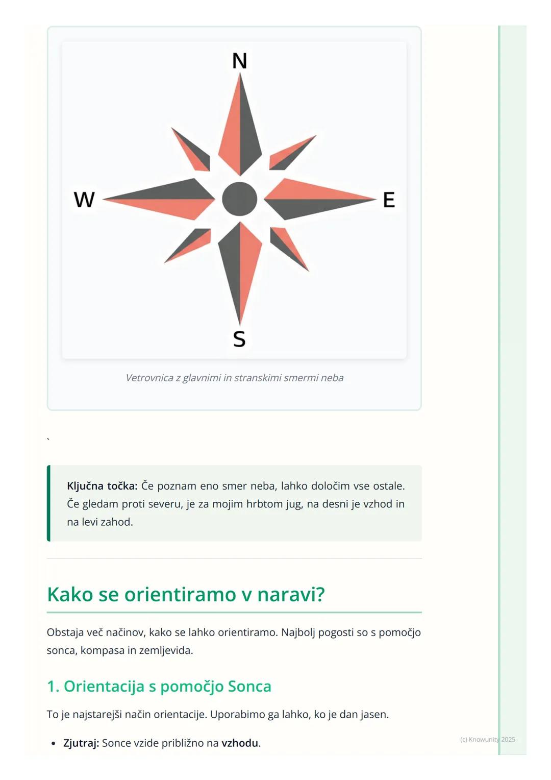 # Orientacija in smeri neba

Kaj je orientacija?

Orientacija pomeni, da znamo določiti, kje se nahajamo v prostoru in v
katero smer moramo 