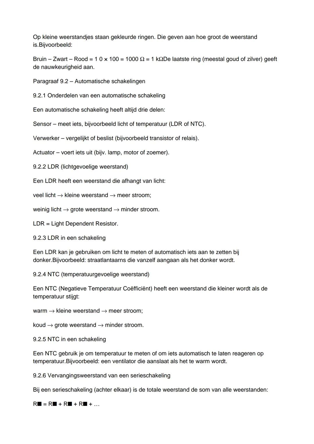 Paragraaf 9.1 - Weerstand en de wet van Ohm

9.1.1 Wat is weerstand?

De weerstand van een onderdeel geeft aan hoe moeilijk het is voor elek