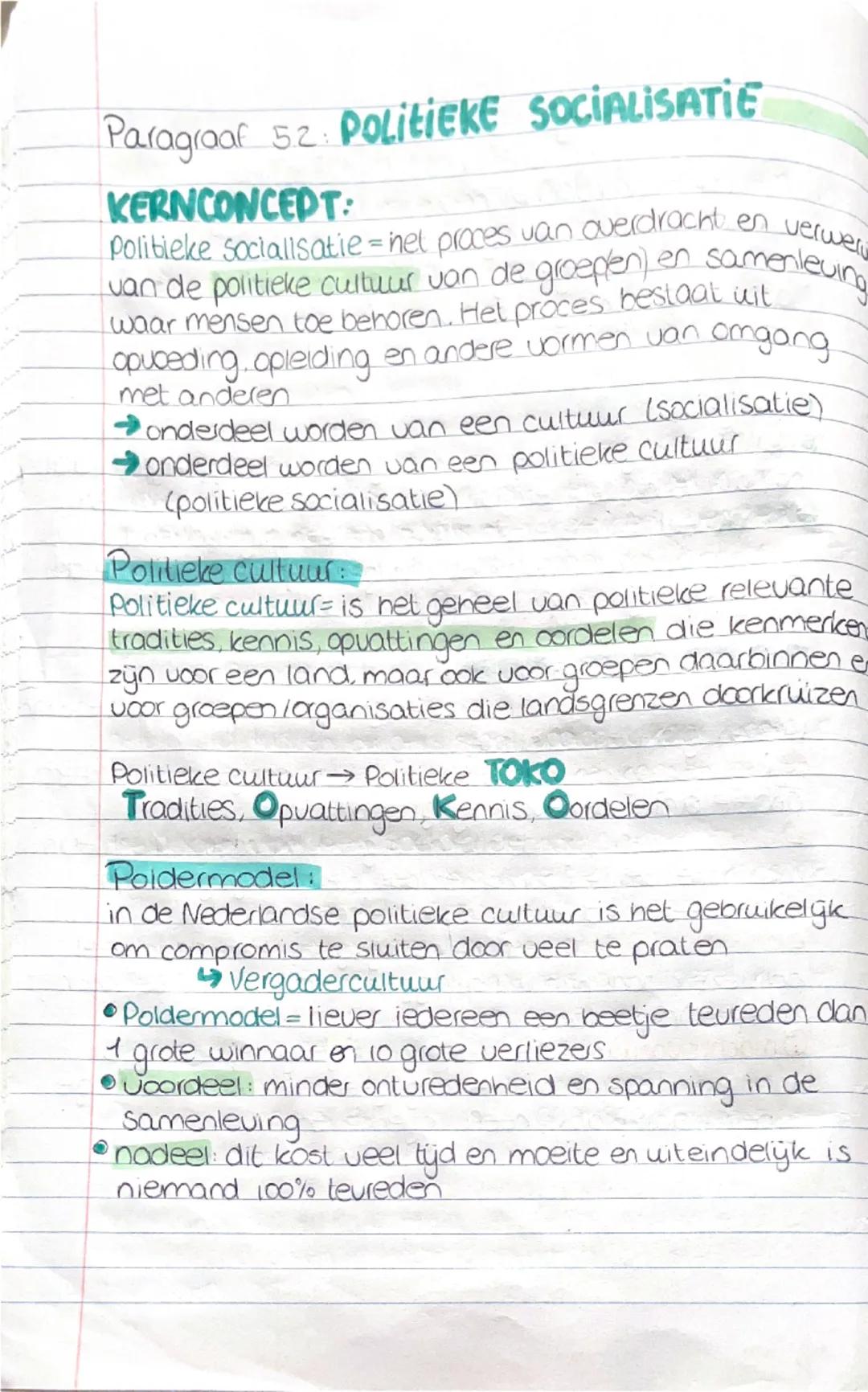 HOOFDSTUK 5
Paragraaf 5.1: staatsvorming
KERNCONCEPT:
Staatsvorming = de institutionalisering van politieke
macht tot een staat
→macht: verm