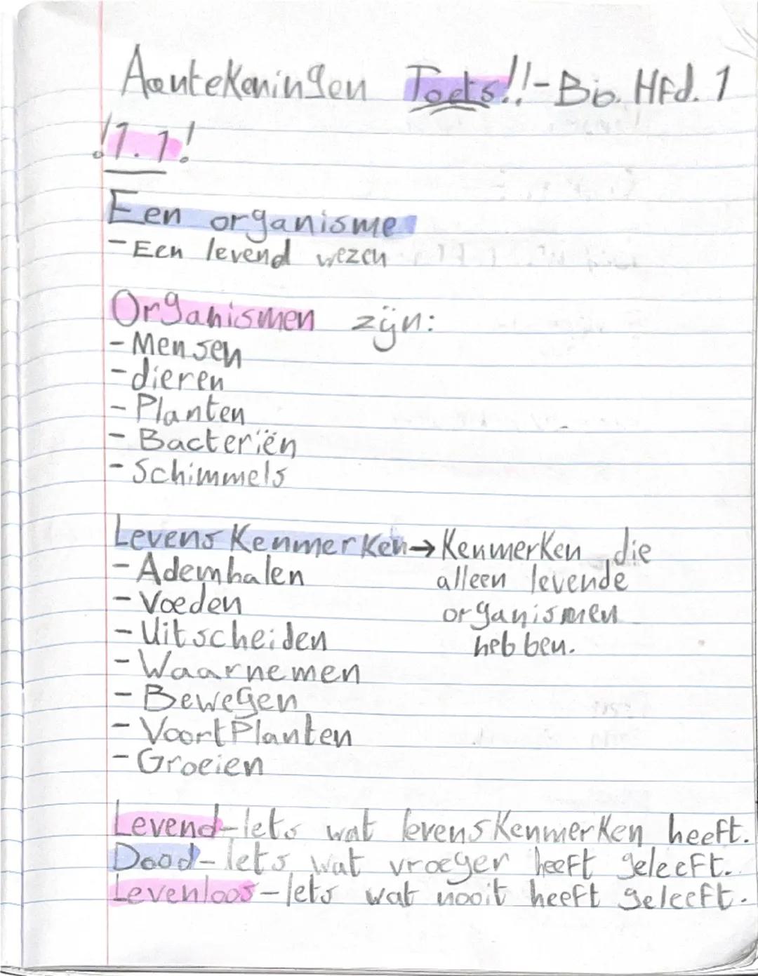Biologie aantekeningen 
