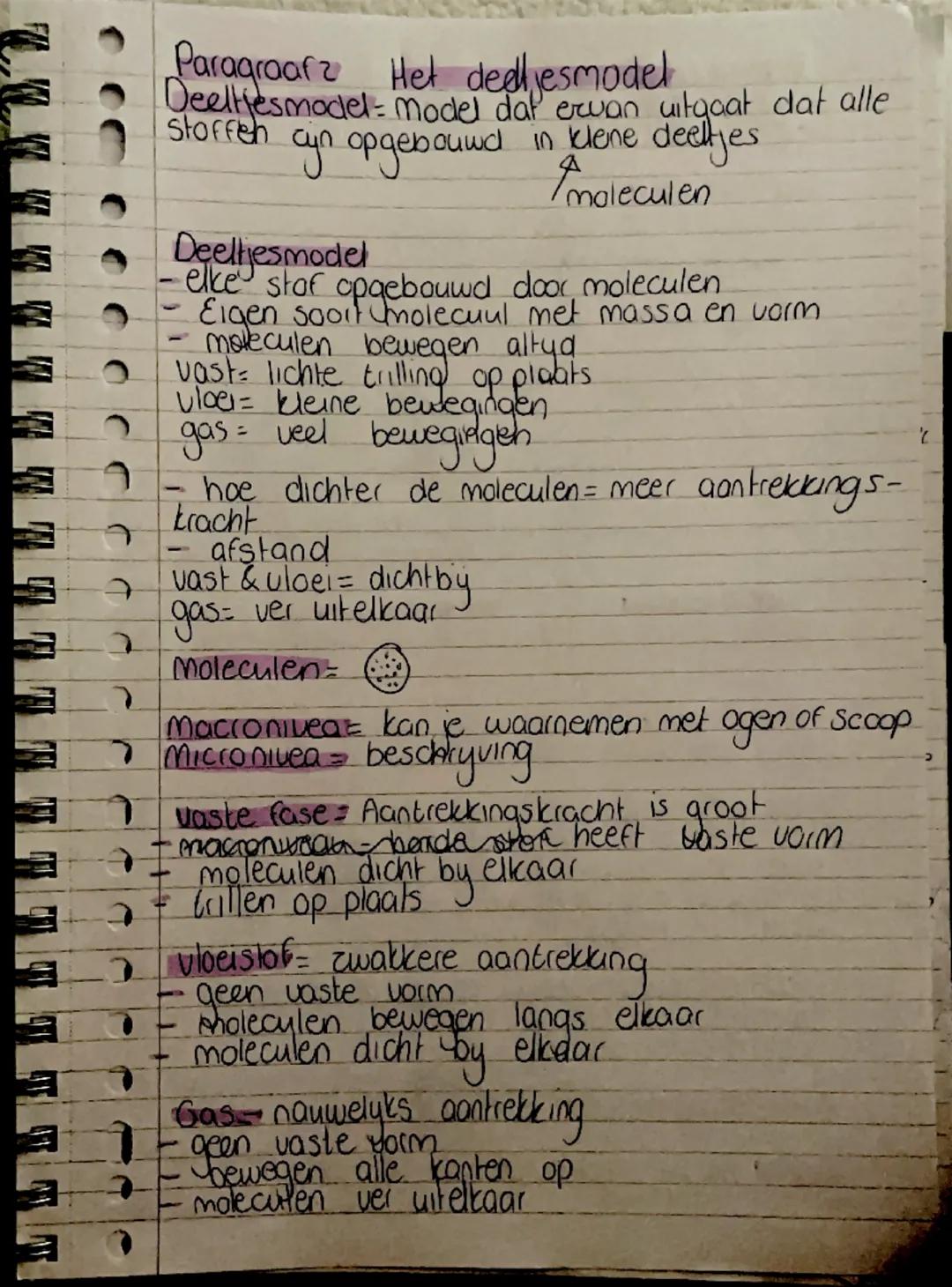 Scheikunde NOVA VWO/GYM KLAS 3 Hoofdstuk 1 paragraaf 2: Het deeltjesmodel