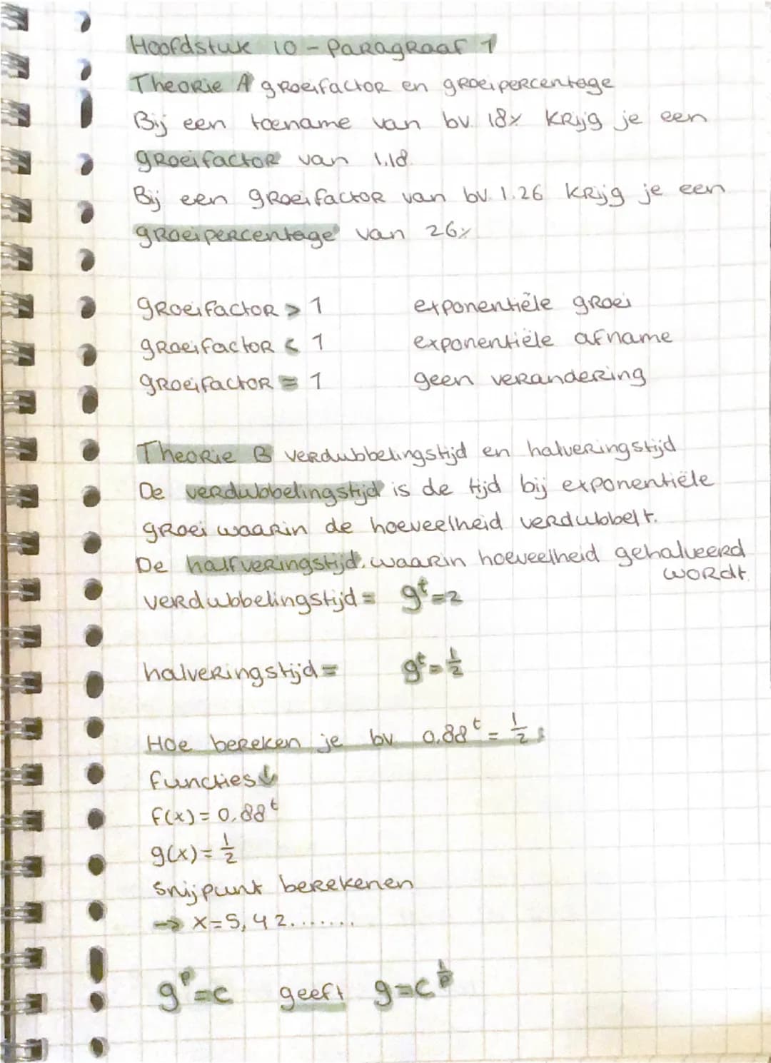 Samenvattingen Wiskunde vwo 2025-2026
Hoofdstuk 10-Voorkennis
Theorie A Formules bij lineaire en exponentiele groei
Lineaire groei
-hoeveelh
