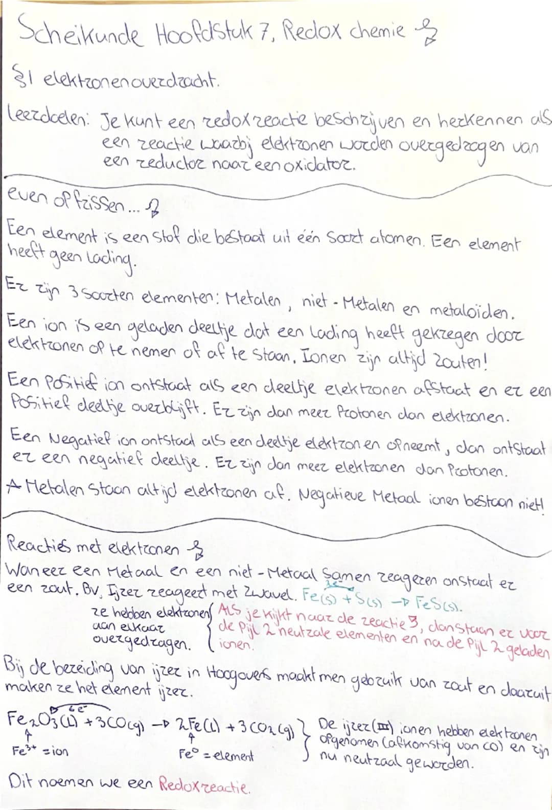 Scheikunde hoofdstuk 7, redoxchemie 