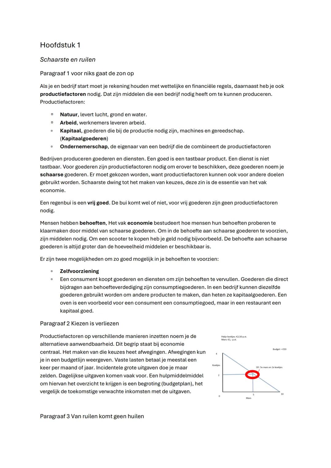 Economie vwo 3 H1 + H2