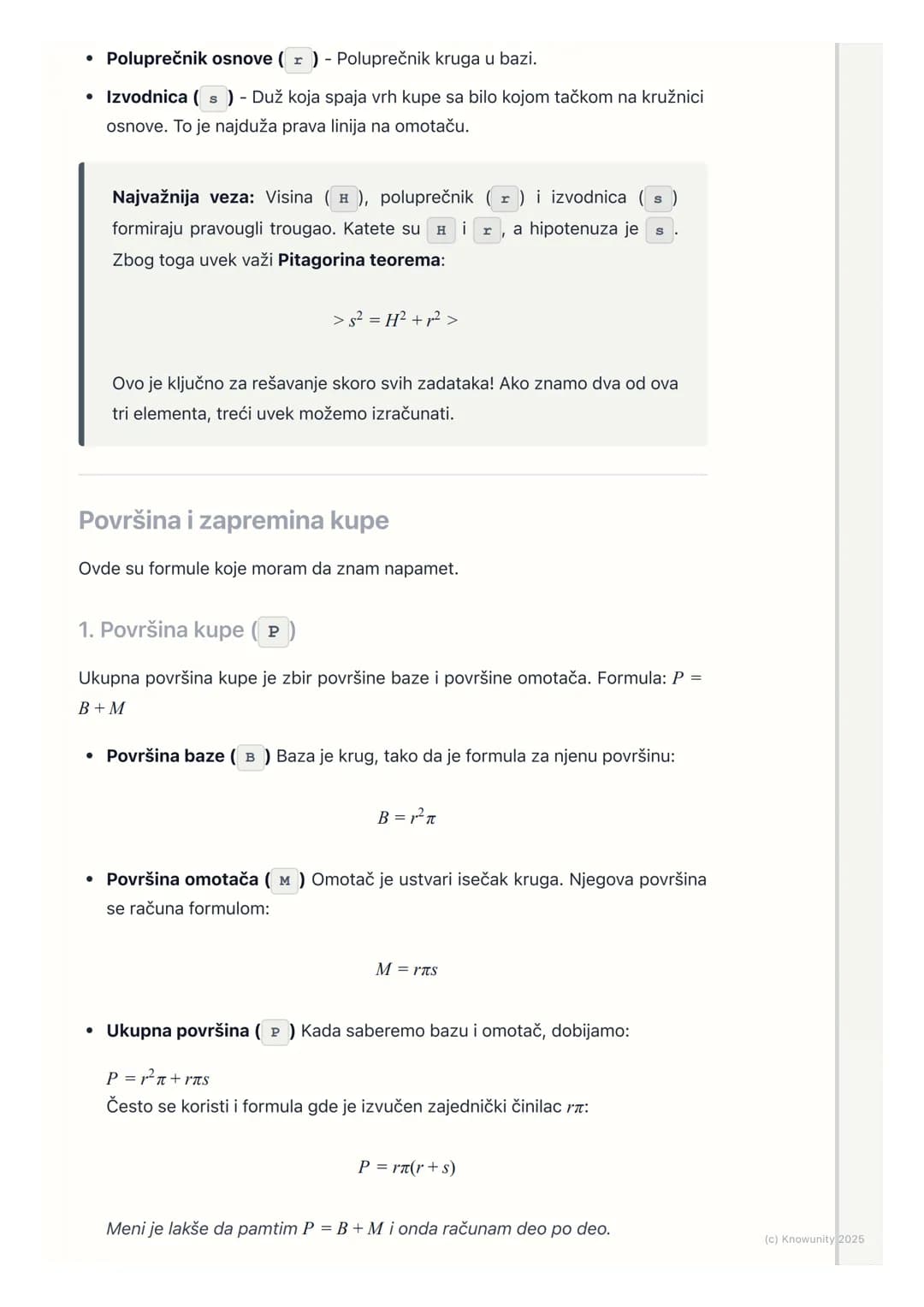 # Kupa

Uvod u kupu

Kupa je geometrijsko telo koje nastaje obrtanjem pravouglog trougla oko jedne
od njegovih kateta. Izgleda kao, na prime