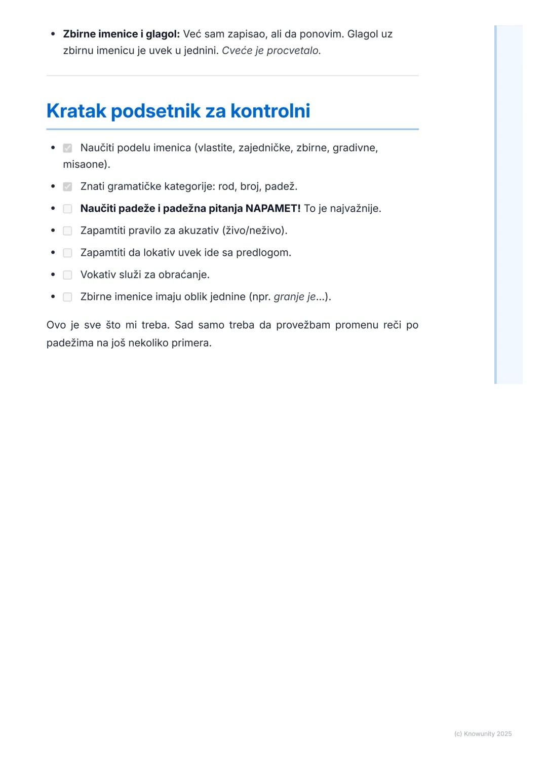 # Imenice

## Uvod u imenice

Imenice su reči koje imenuju bića, predmete i pojave. One su osnova
rečenice, jer nam govore o kome ili o čemu