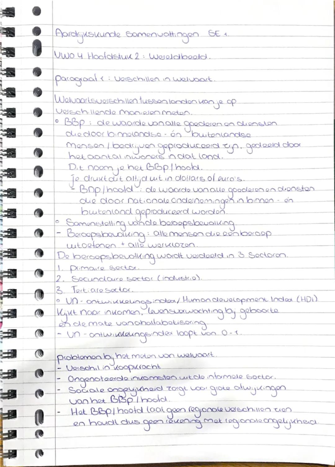 Aardrijkskunde samenvattingen SE 1
VWO 4 Hoofdstuk 2: Wereldbeeld.
Paragraaf 1: Verschillen in welvaart.
Welvaartsverschillen tussen landen 