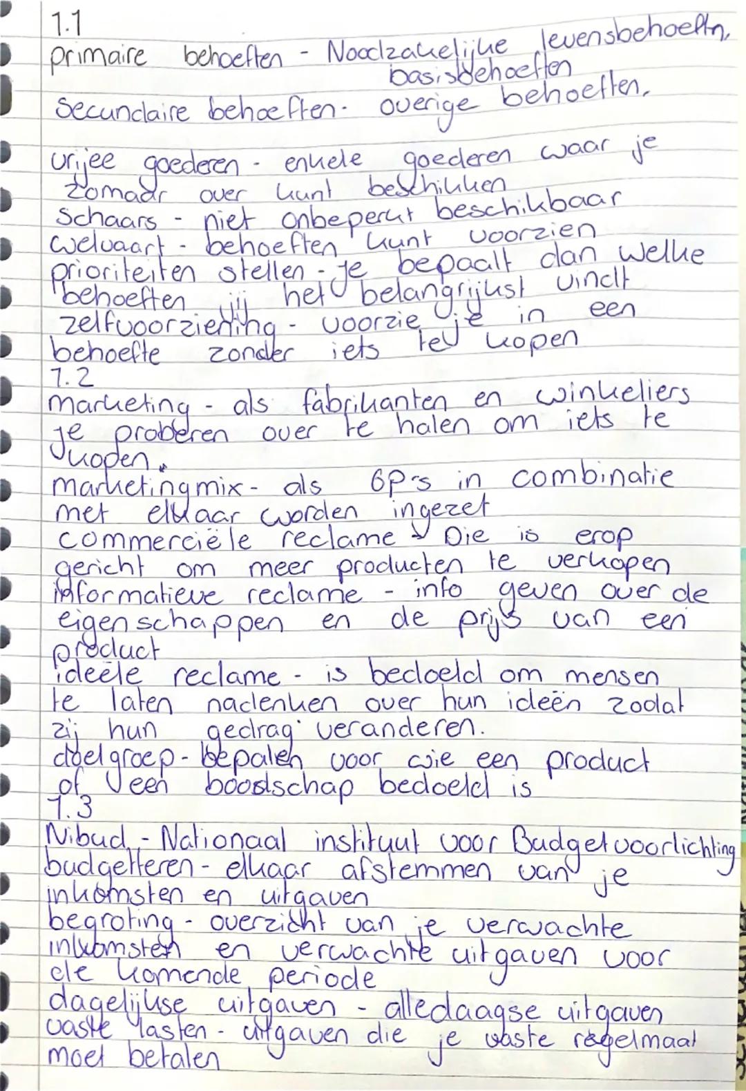 Pincode Economie Samenvatting: Hoofdstuk 1.1 - 1.5