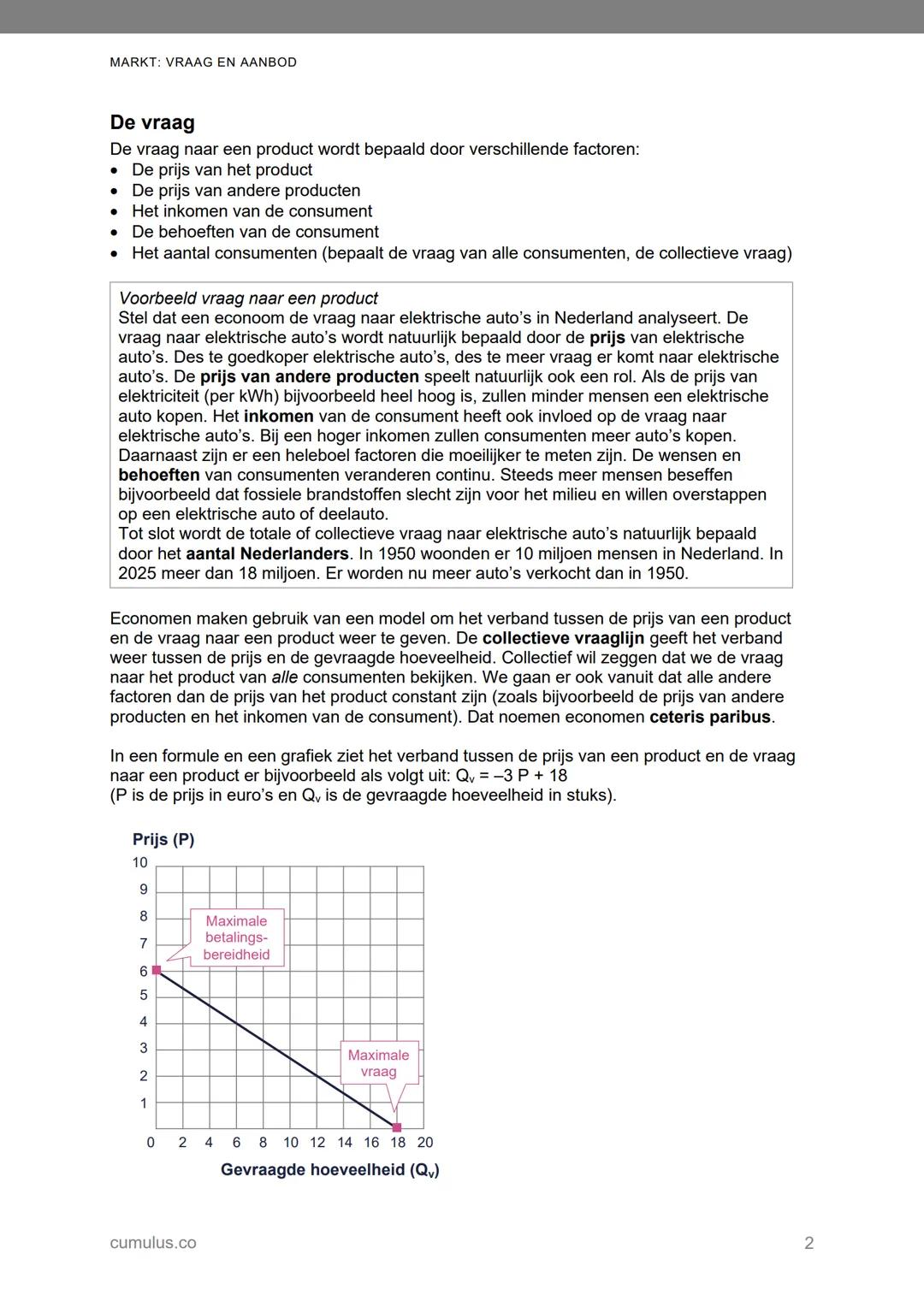 # MARKT: VRAAG EN AANBOD

THEORIE

# Vraag en aanbod

Het vraag- en aanbodmodel is misschien wel het bekendste economische model. Door het
"
