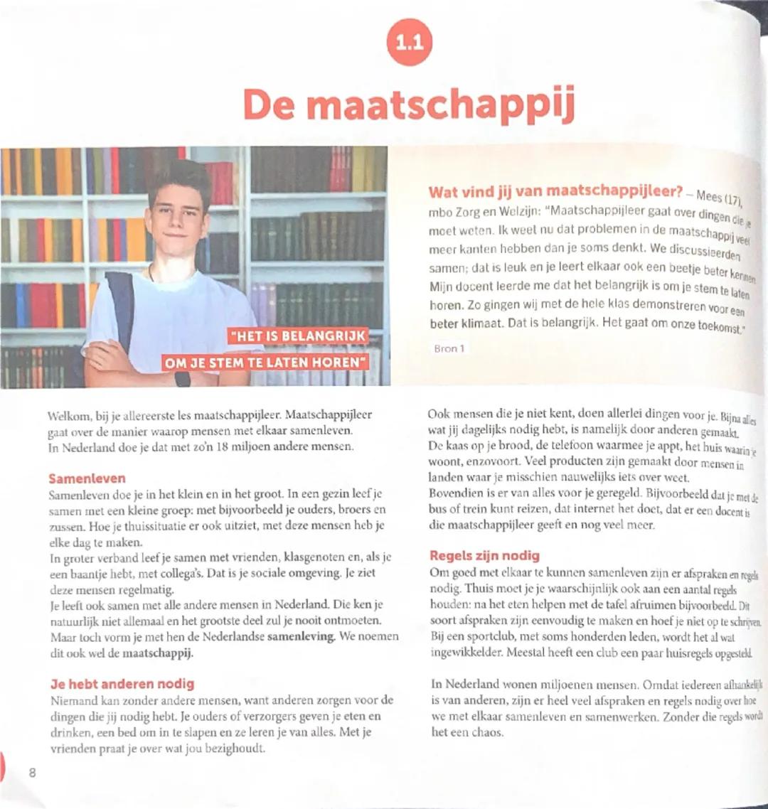 Wat is maatschappijleer? H1