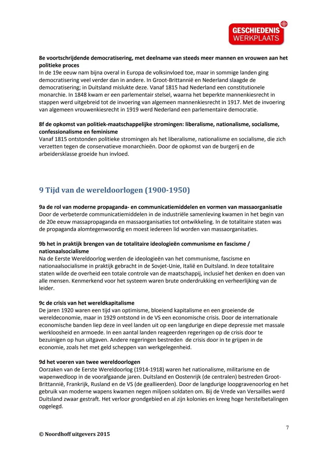 # GESCHIEDENIS
WERKPLAATS

# KORTE BESCHRIJVING VAN DE 49
# KENMERKENDE ASPECTEN

Bijlage bij Geschiedeniswerkplaats Handboek historisch ove