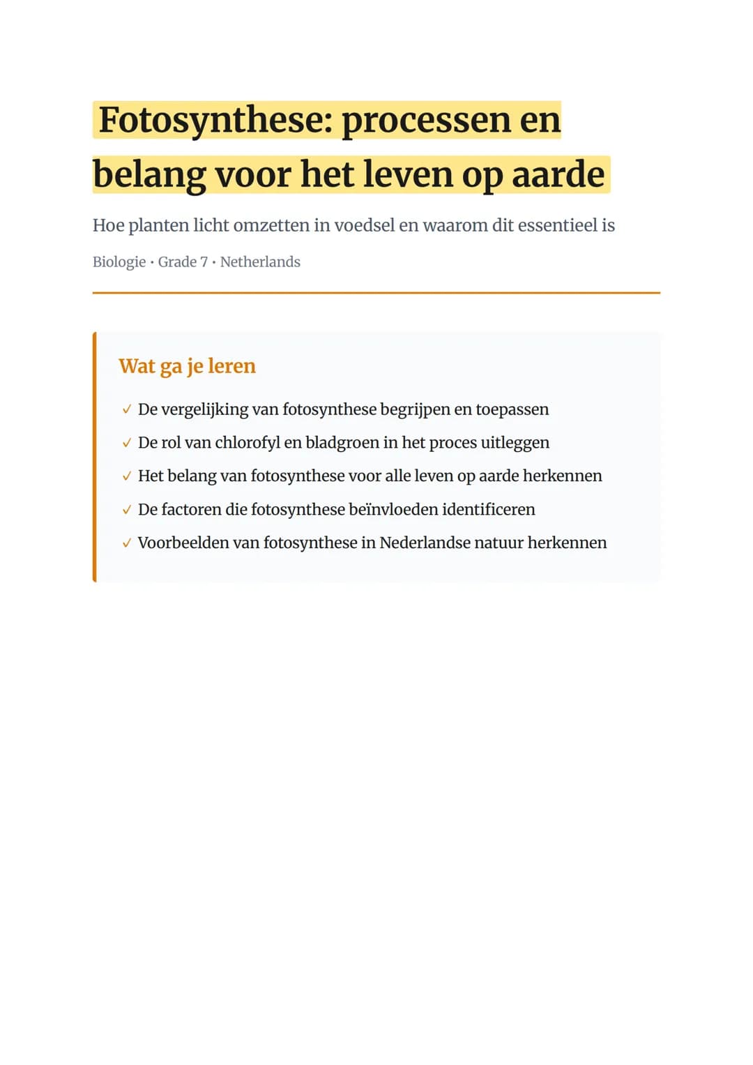 Fotosynthese: processen en belang voor het leven op aarde