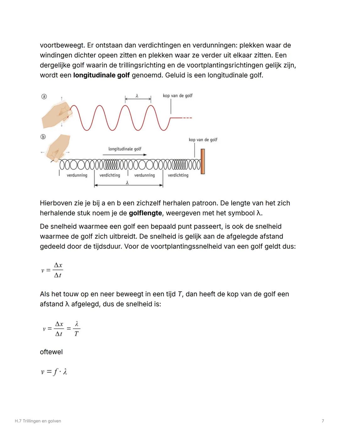 # H.7 Trillingen en golven

## 7.1 Trillingen

### Beschrijving

Een periodieke beweging herhaalt zich na een vaste tijdsduur, de periode of