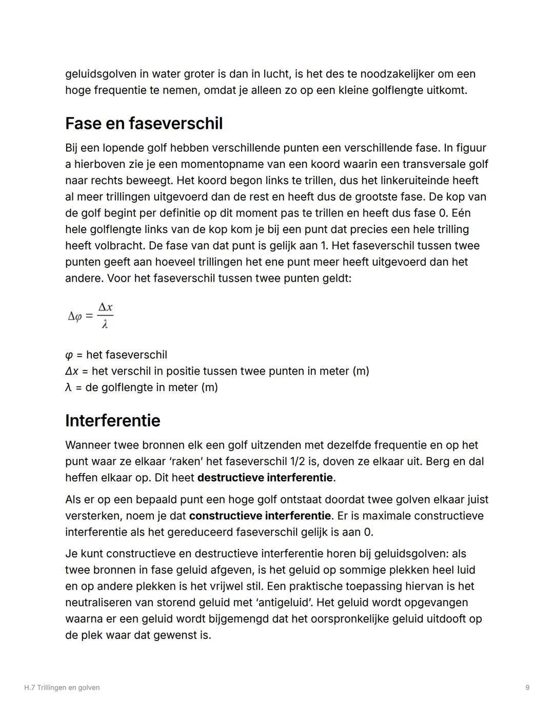 # H.7 Trillingen en golven

## 7.1 Trillingen

### Beschrijving

Een periodieke beweging herhaalt zich na een vaste tijdsduur, de periode of