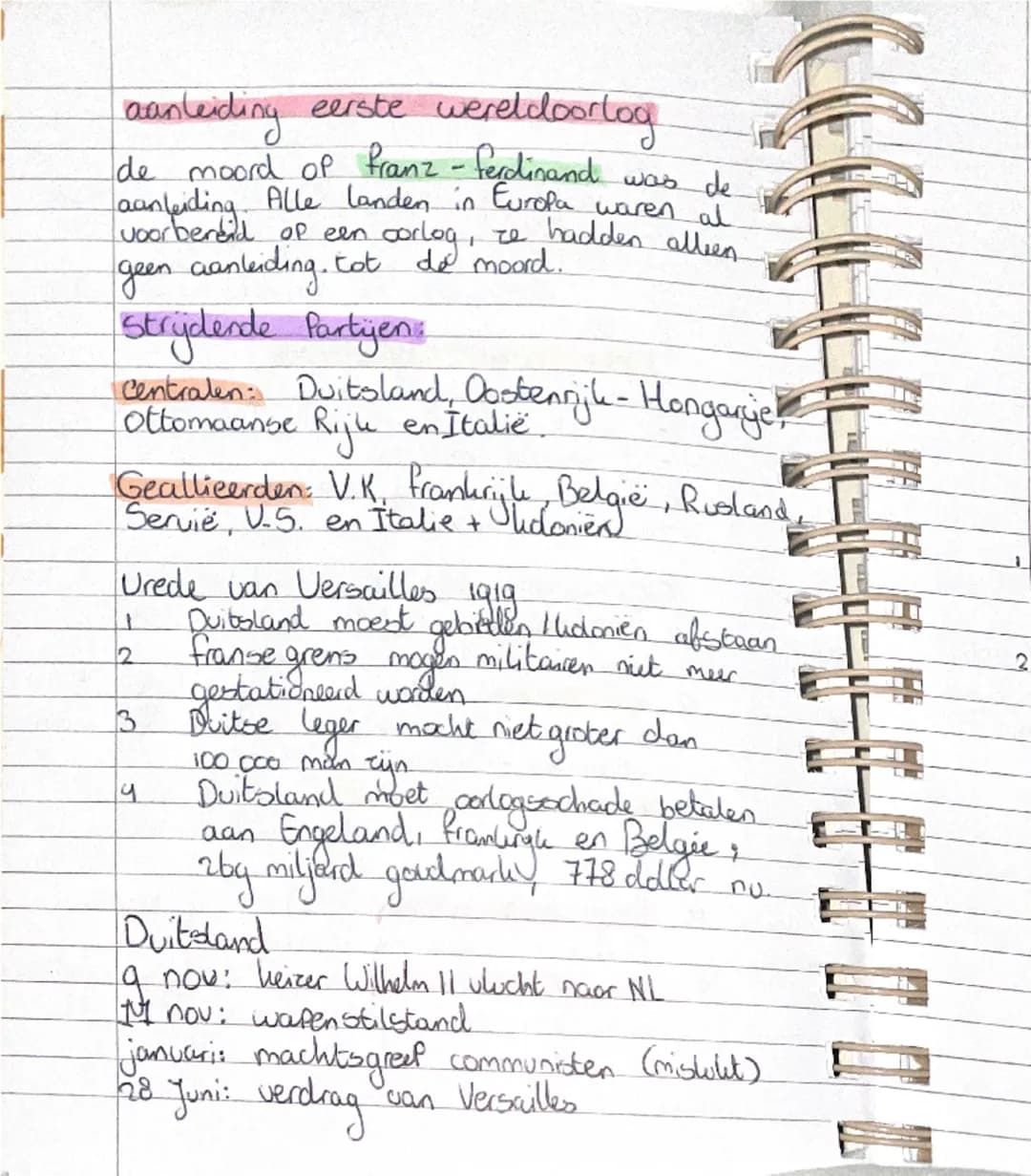 ## Geschiedenis 1e toets in november

- eerste wereldoorlog:
  - eerste moderne oorlog: nieuwe wapens
  - eerste totale oorlog: hele volle h
