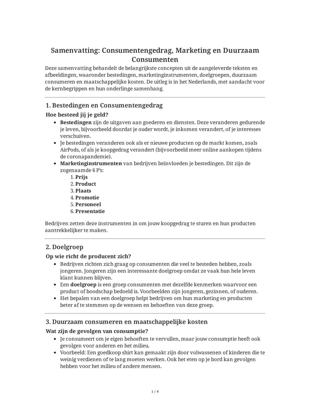 Consumentengedrag, Marketing en Duurzaamheid