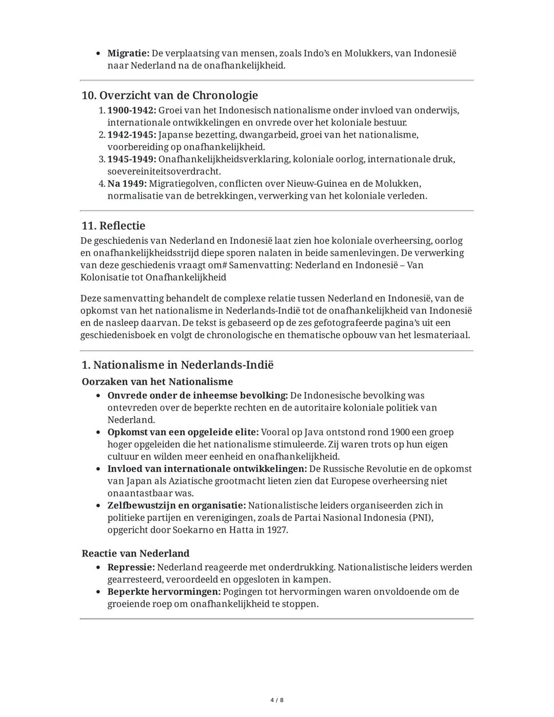 # Samenvatting: Nederland en Indonesië - Van Kolonisatie tot
# Onafhankelijkheid

Deze samenvatting behandelt de relatie tussen Nederland en