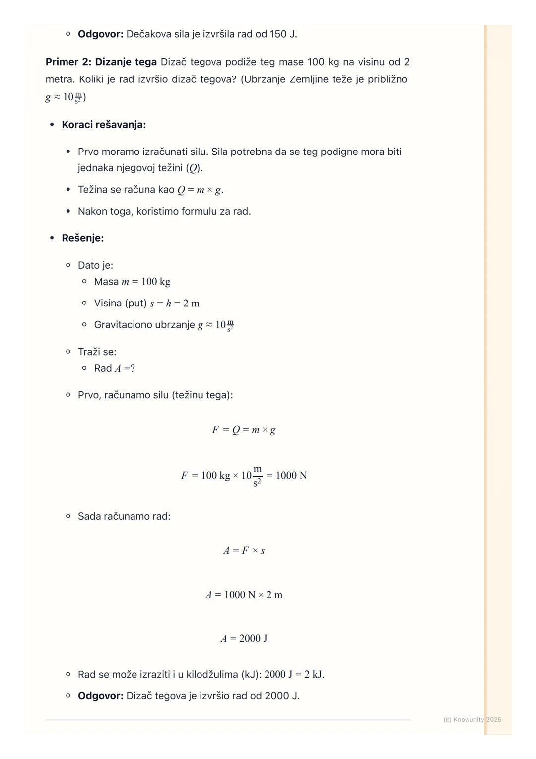 # Mehanički rad

Šta je mehanički rad?

U fizici, reč rad ima posebno značenje. Nije isto kao "raditi domaći" ili "ići na
posao". Mehanički 