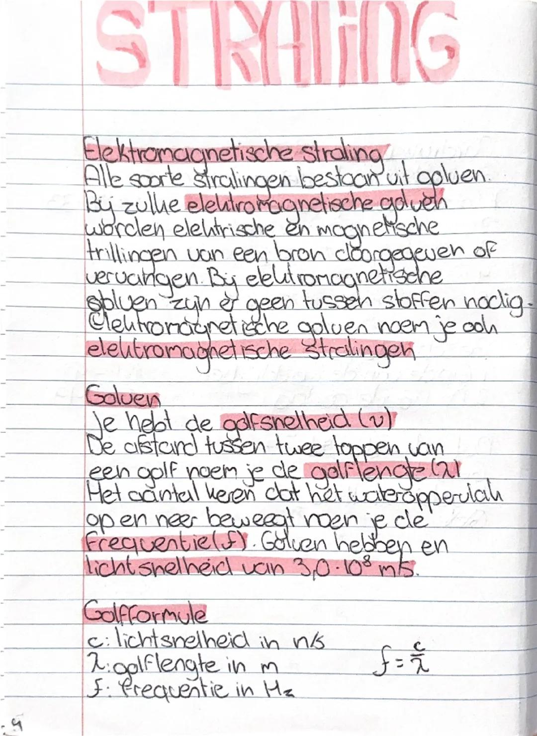 # STRAING

Elektromagnetische straling.
Alle soorte stralingen bestaan uit opluen.
By zulke elektromagnetische goduch
worden elektrische en 