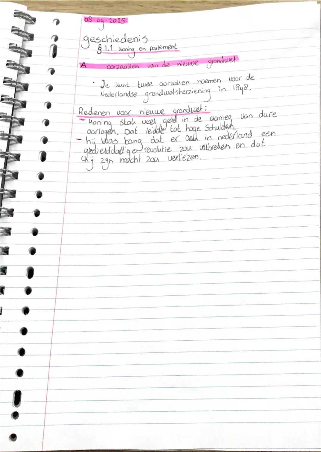 05/09/25
geschiedenis
• Ik kan 6 veranderingen noemen door de grondwetsher-
ziening van 1848.
• Ik zal witleggen welke twee nieuwe rechten h