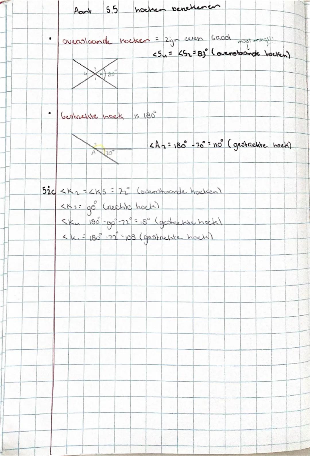 # Hoofdstuk 5

**5.1 lijnen, lijnstuk, en halve lijn**

lijnstuk:  heeft 2 eindpunten

halve lijn: heeft 1 eindpunt

lijn: heeft 0 eindpunte