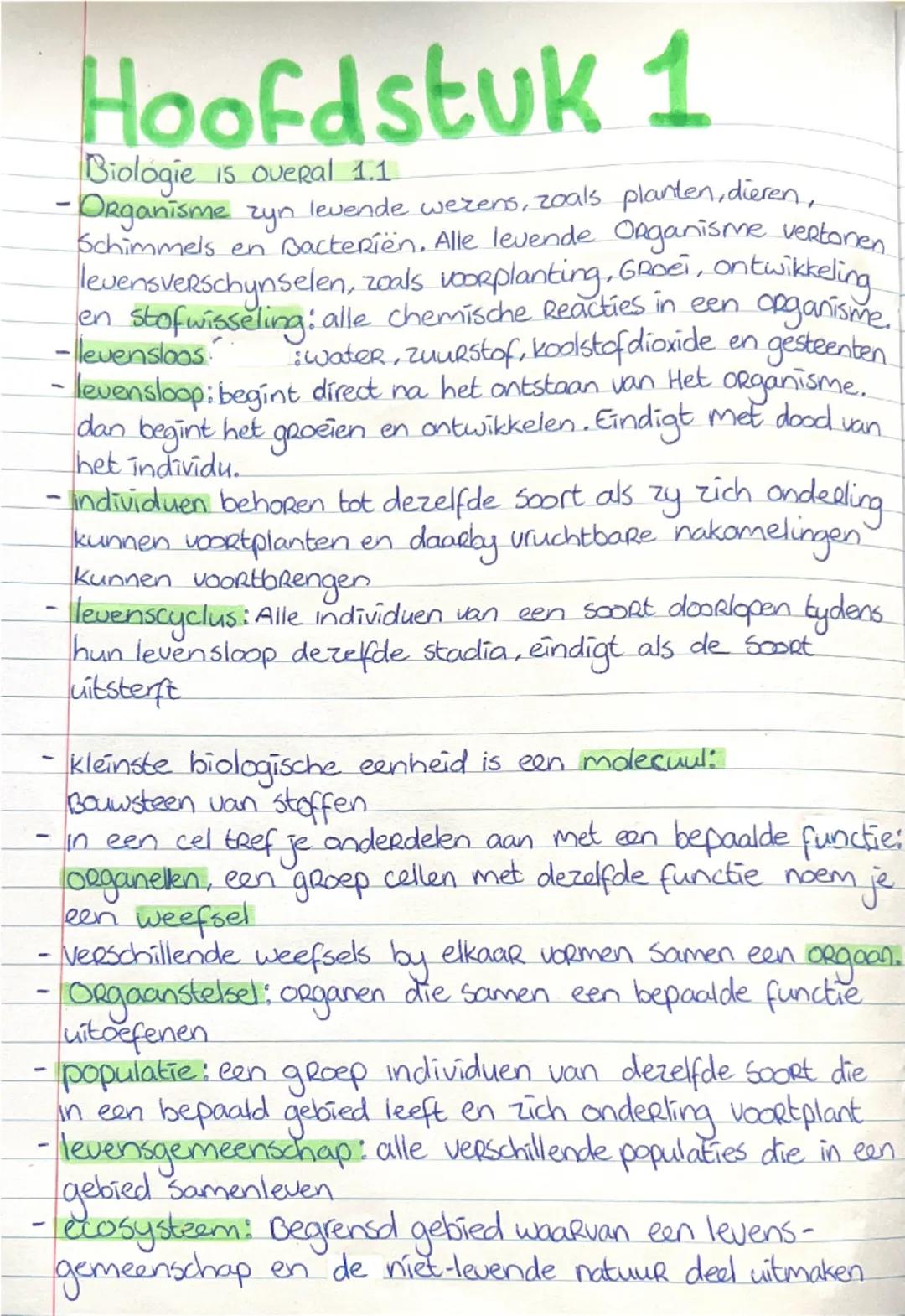 Biologie havo 4 hoofdstuk 1