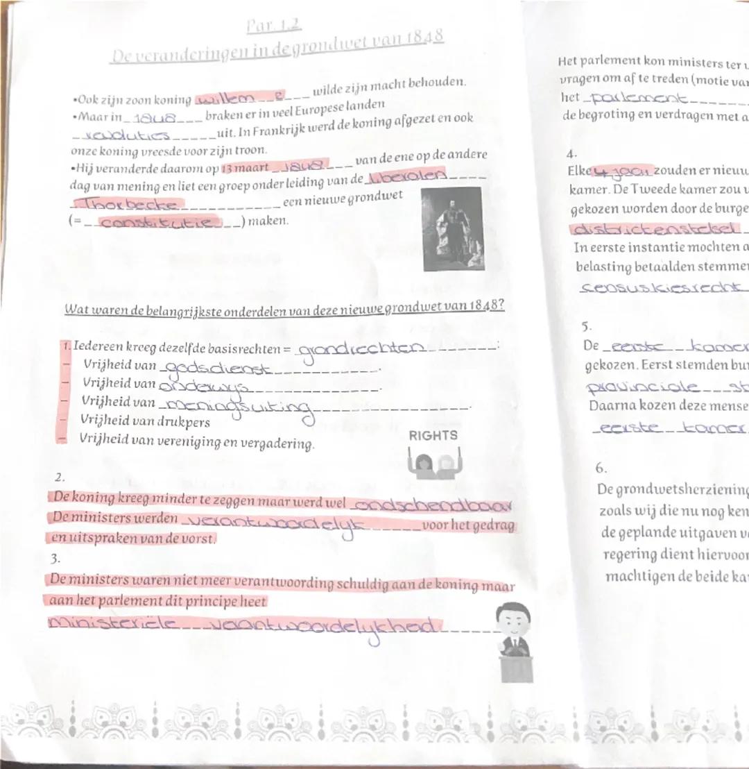 # Geschiedenis 41 Begrippenlyst.
- Constitutionele Monarchie
  Een land met een boning (in) die zich
  moest houden aan de grondwet
- Republ