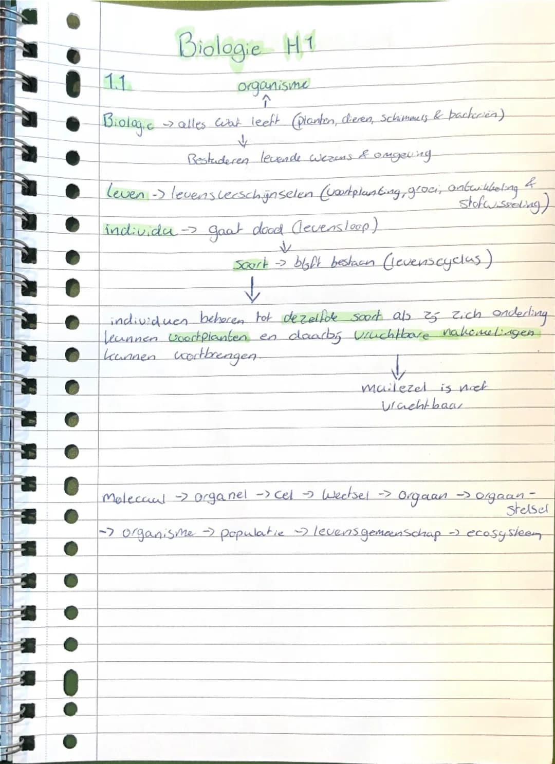 Biologie hoofdstuk 1