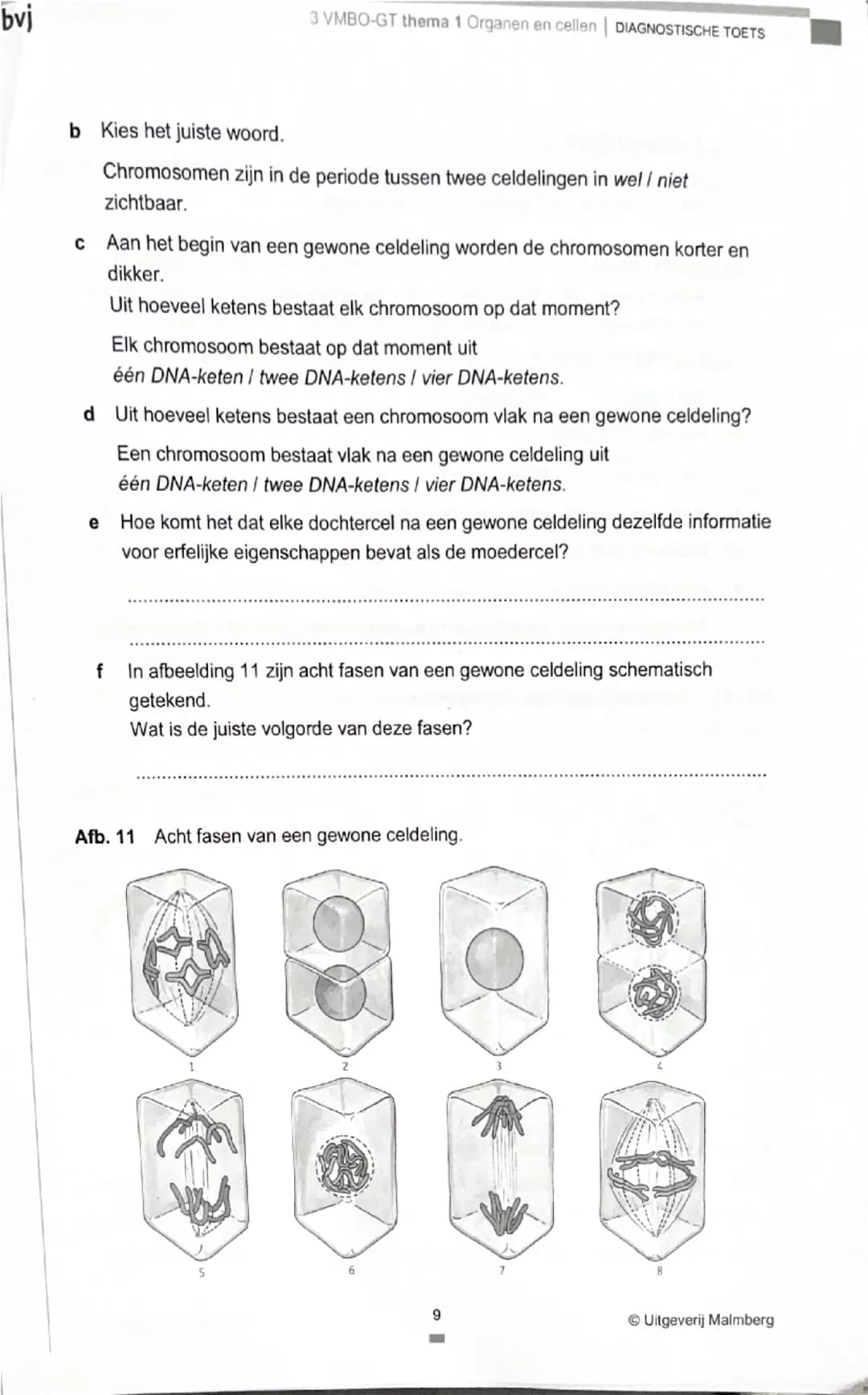 bvj
3 VMBO-GT thema 1 Organen en cellen | DIAGNOSTISCHE TOETS
Je kunt de opdrachten van de Diagnostische toets maken om je voor te
bereiden 