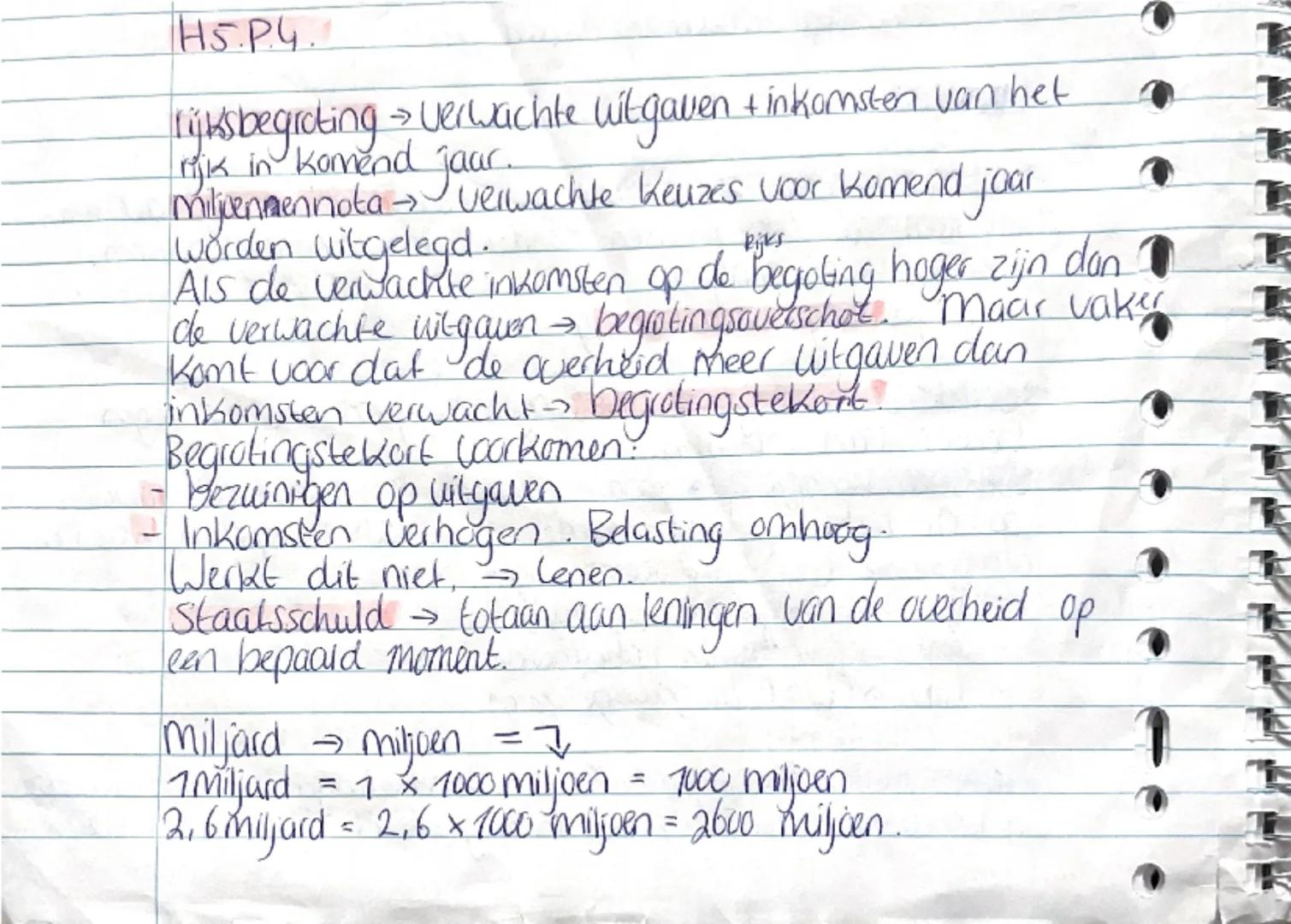 ## HS.P4.

rijksbegroting → Verwachte uitgaven + inkomsten van het
rijk in komend jaar

milijennnota → Verwachte keuzes voor komend jaar
wor