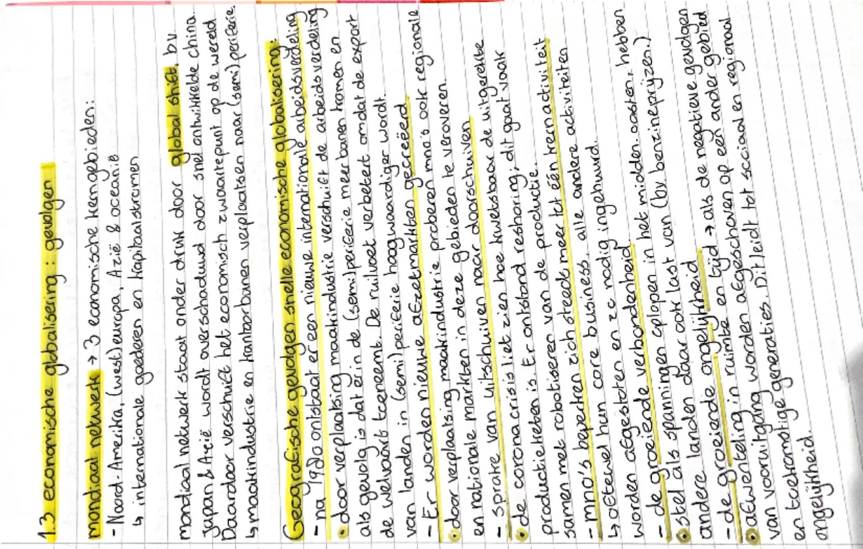 aardrijkskunde samenvatting hoofdstuk 1 t/m 4

1.1 Globalisering
Globalisering: proces waarbij op een groot aantal
terreinen de verwevenheid