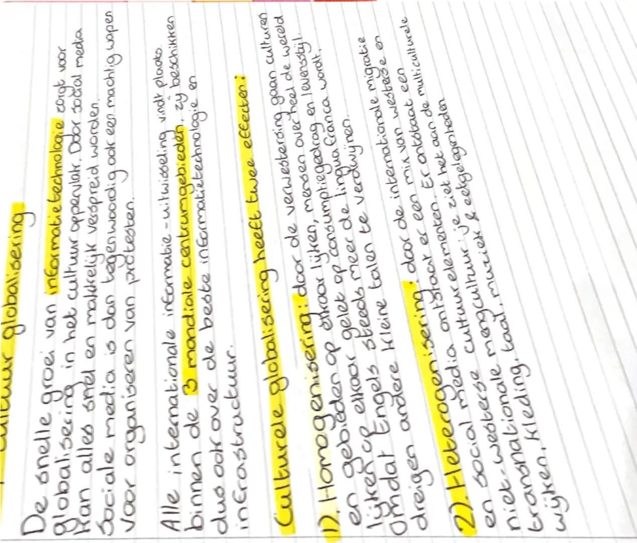 aardrijkskunde samenvatting hoofdstuk 1 t/m 4

1.1 Globalisering
Globalisering: proces waarbij op een groot aantal
terreinen de verwevenheid