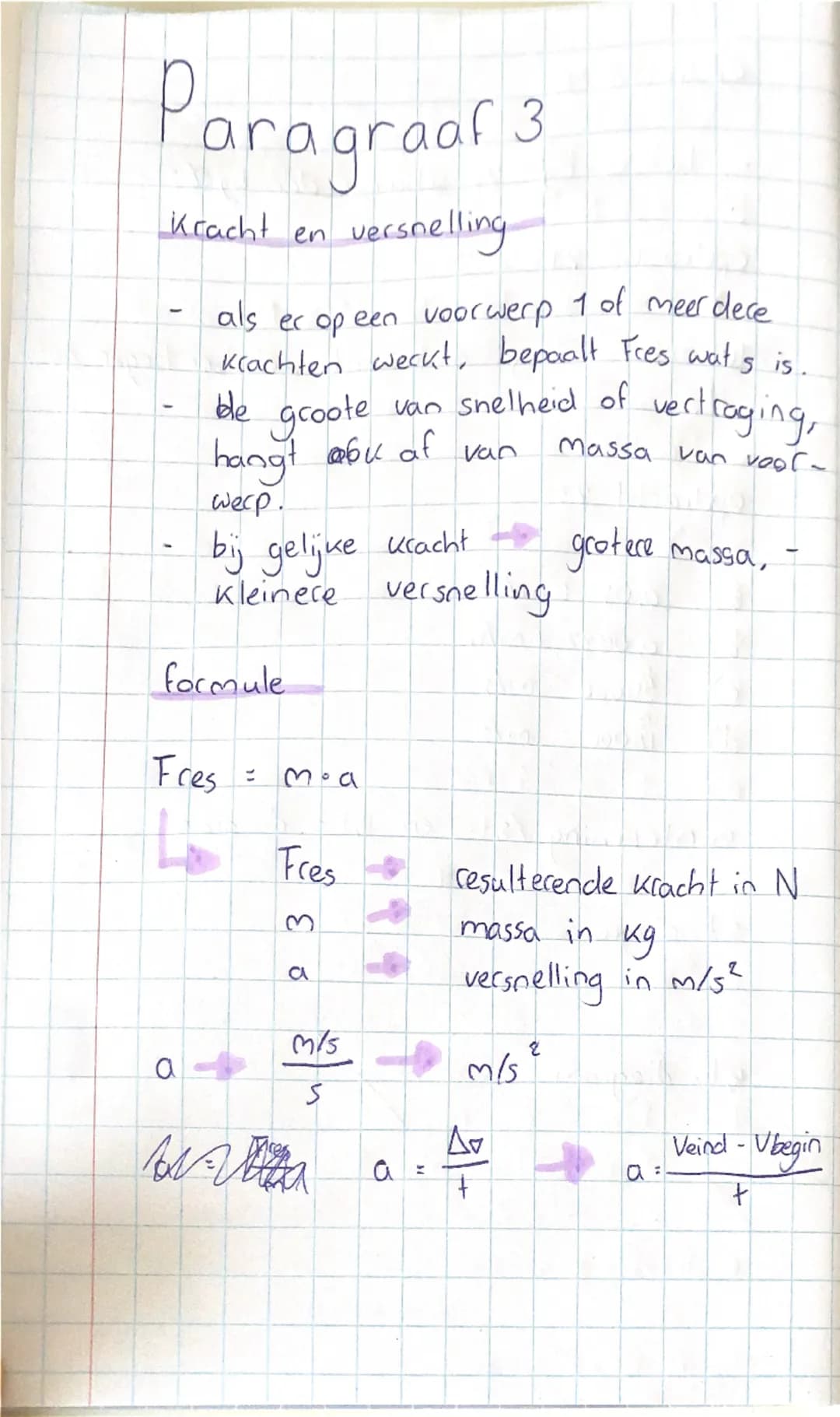 Hoofdstuk 1 Paragraaf 3 Kracht en versnelling