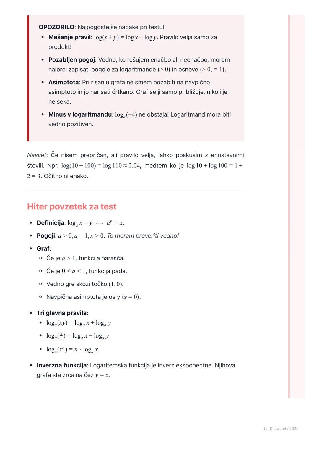 # Logaritemska funkcija

Definicija logaritma in logaritemske funkcije

Logaritem je v bistvu obratna operacija od potenciranja. Medtem ko p