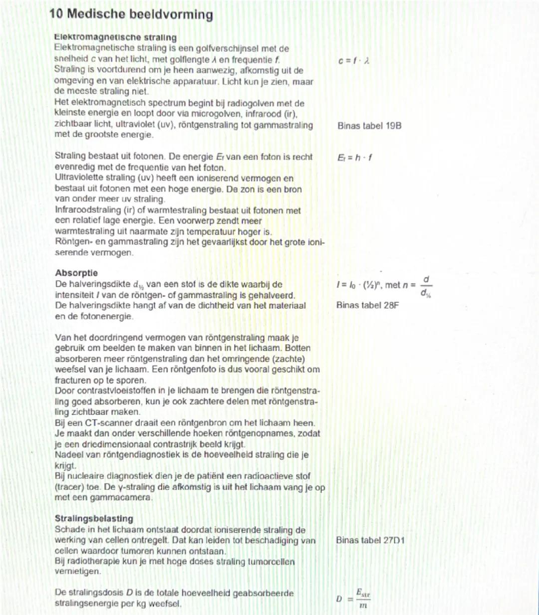 # 10 Medische beeldvorming

Elektromagnetische straling
Elektromagnetische straling is een golfverschijnsel met de
snelheid c van het licht,