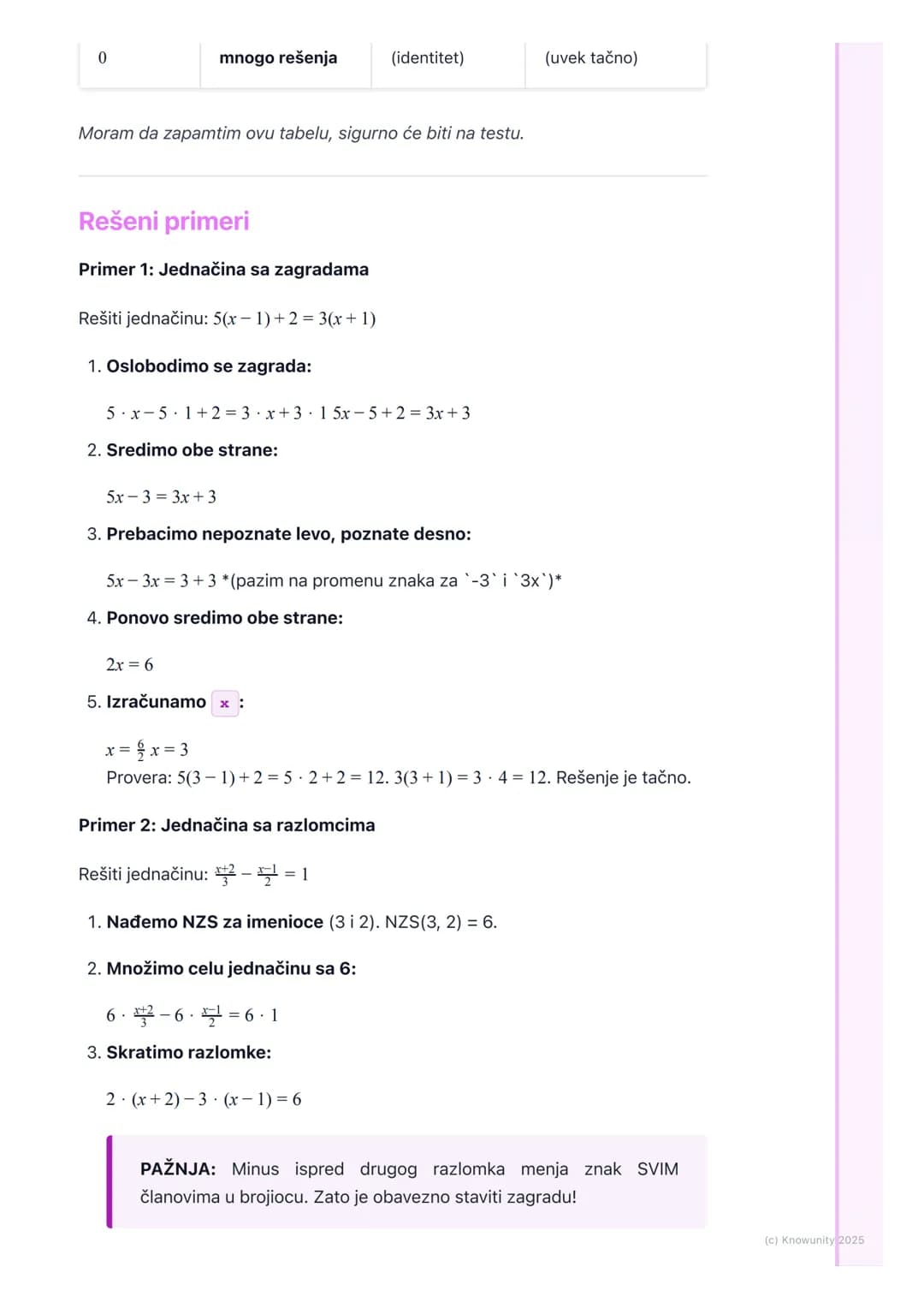 # Linearne jednačine sa jednom
nepoznatom

Uvod u linearne jednačine

Linearne jednačine sa jednom nepoznatom su najosnovniji tip jednačina.