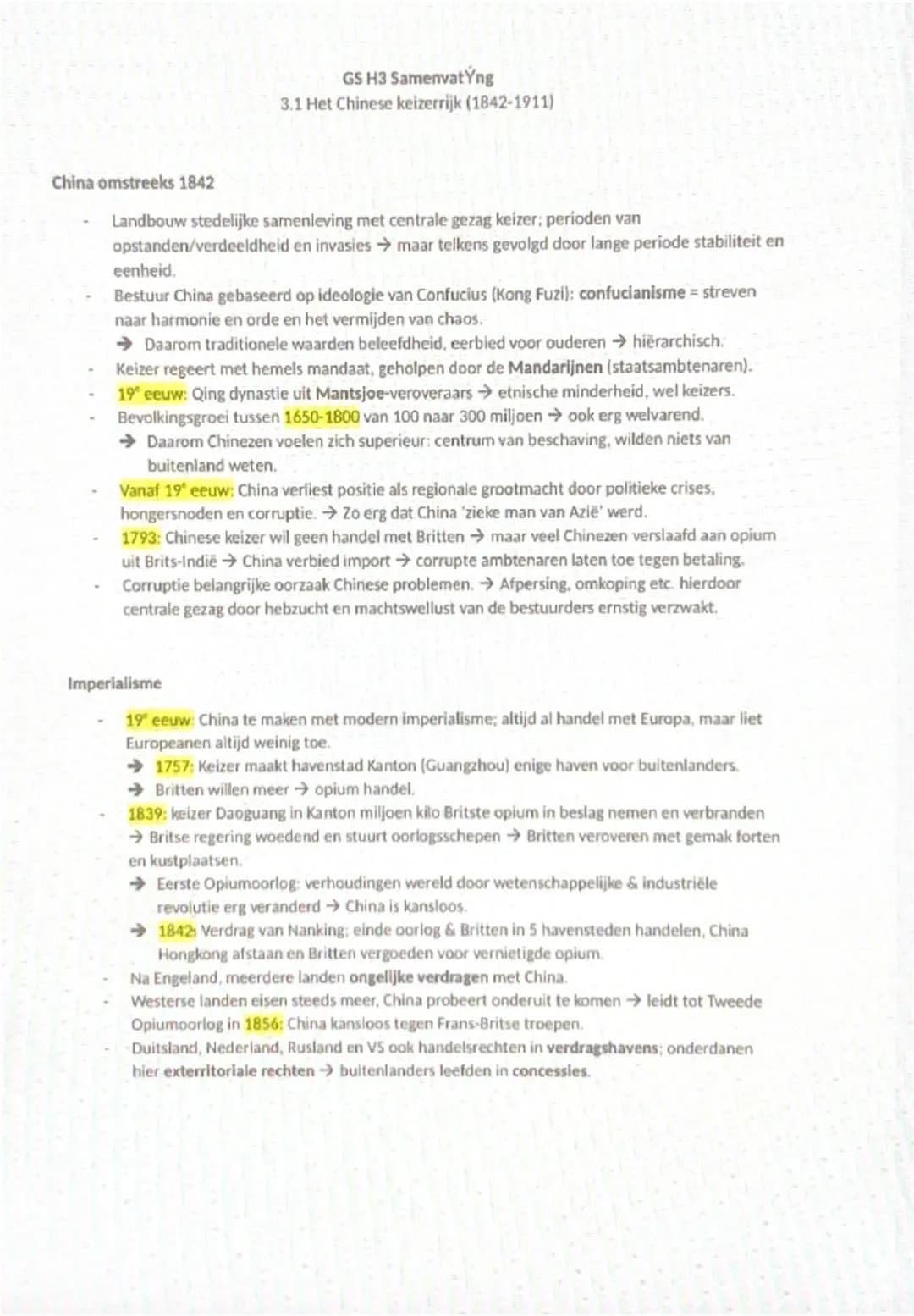 Geschiedenis samenvatting china