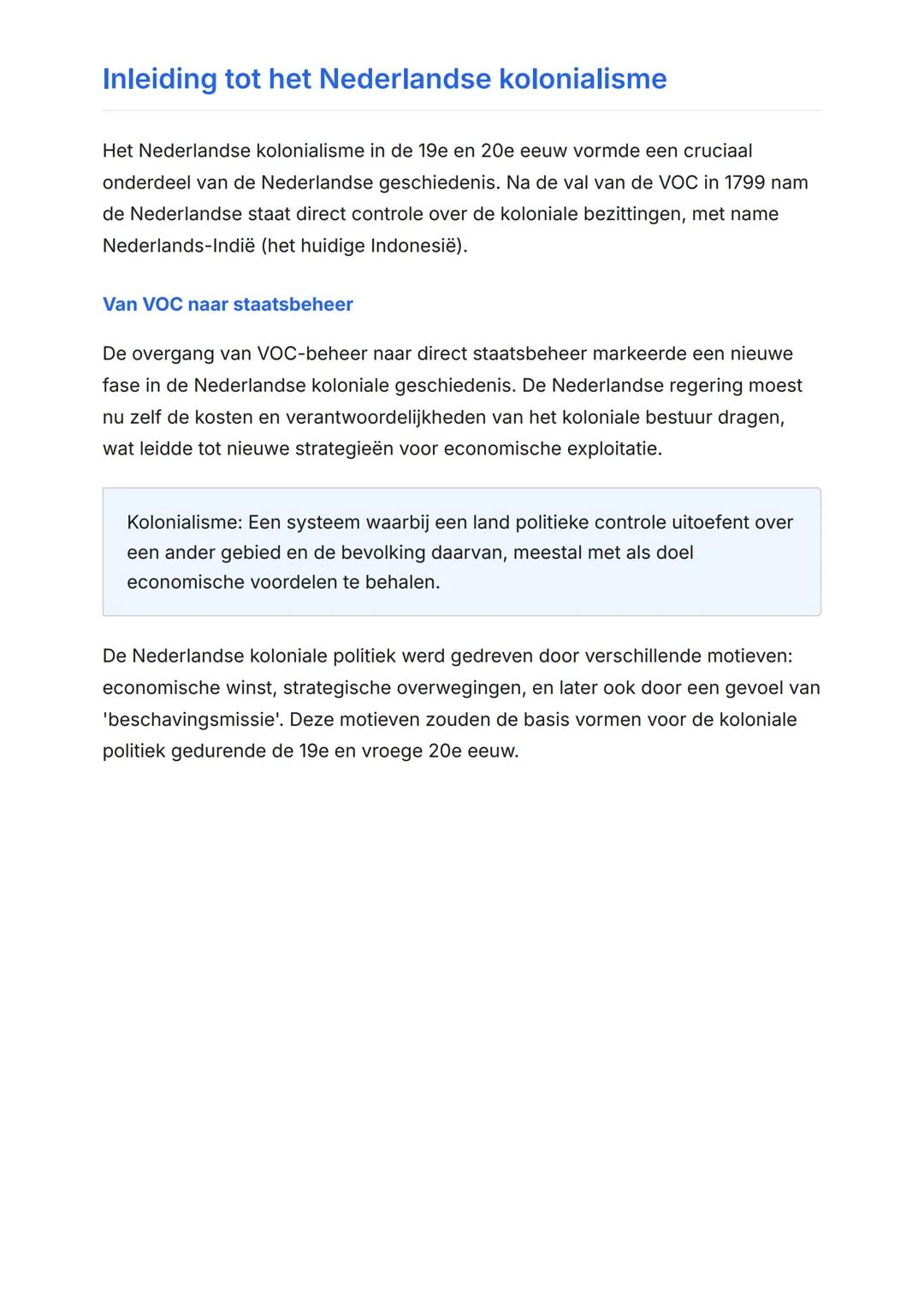 Nederland en de Wereld:
Kolonialisme en Nederlands-Indië
(19e-20e eeuw)
De Nederlandse koloniale geschiedenis en relatie met Indonesië
Gesch
