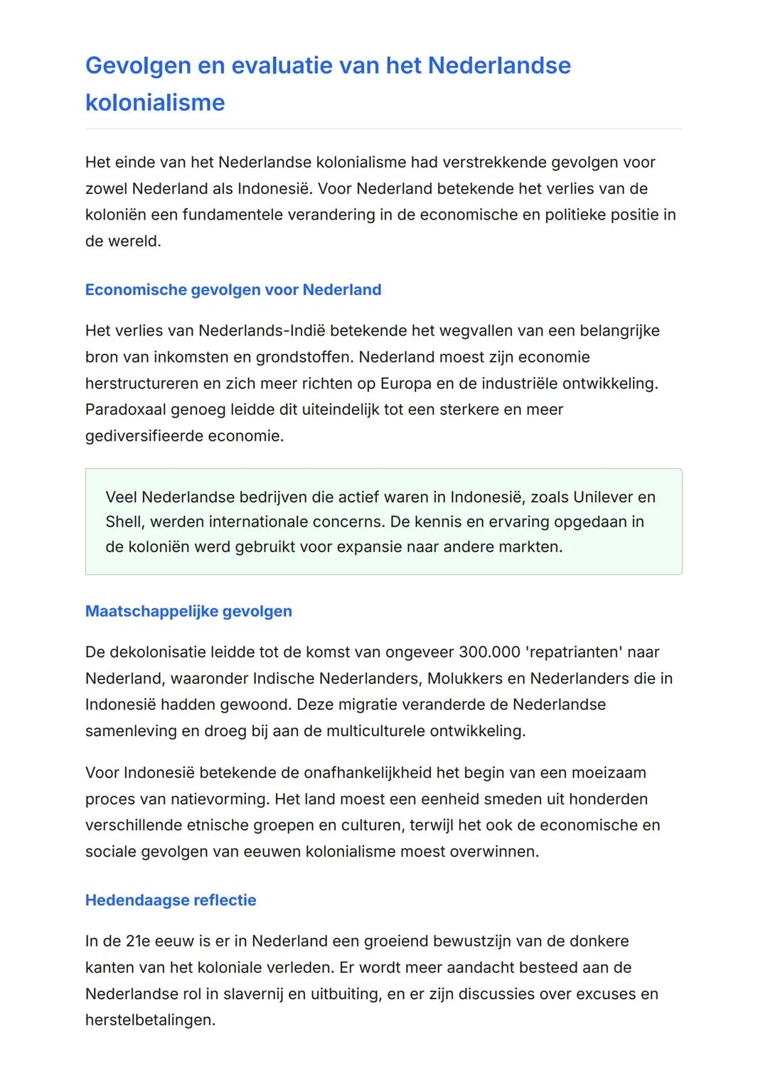 Nederland en de Wereld:
Kolonialisme en Nederlands-Indië
(19e-20e eeuw)
De Nederlandse koloniale geschiedenis en relatie met Indonesië
Gesch
