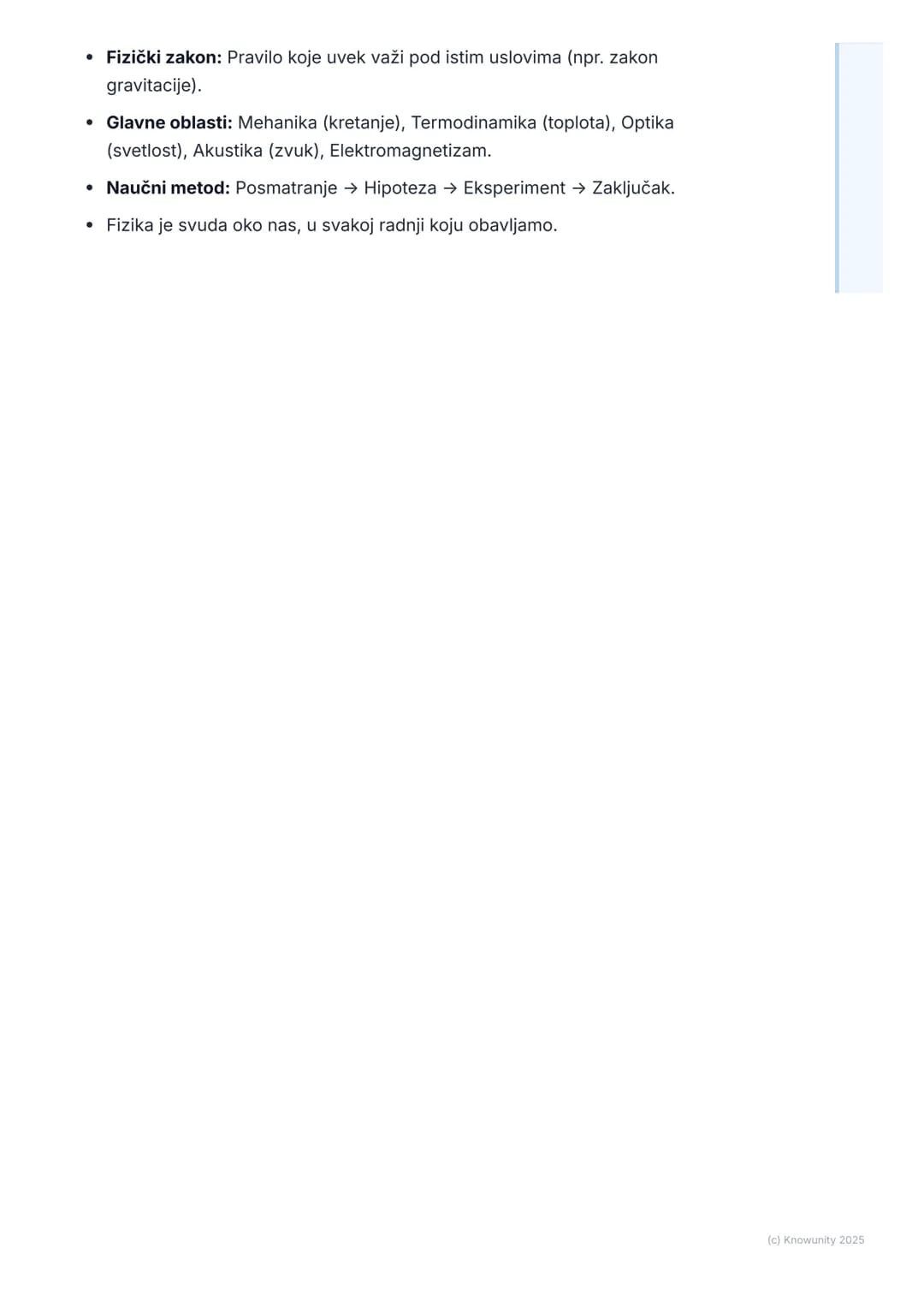 # Šta je fizika

Šta je fizika?

Fizika je osnovna prirodna nauka. Ona proučava prirodu oko nas, sve pojave
koje se u njoj dešavaju i pokuša