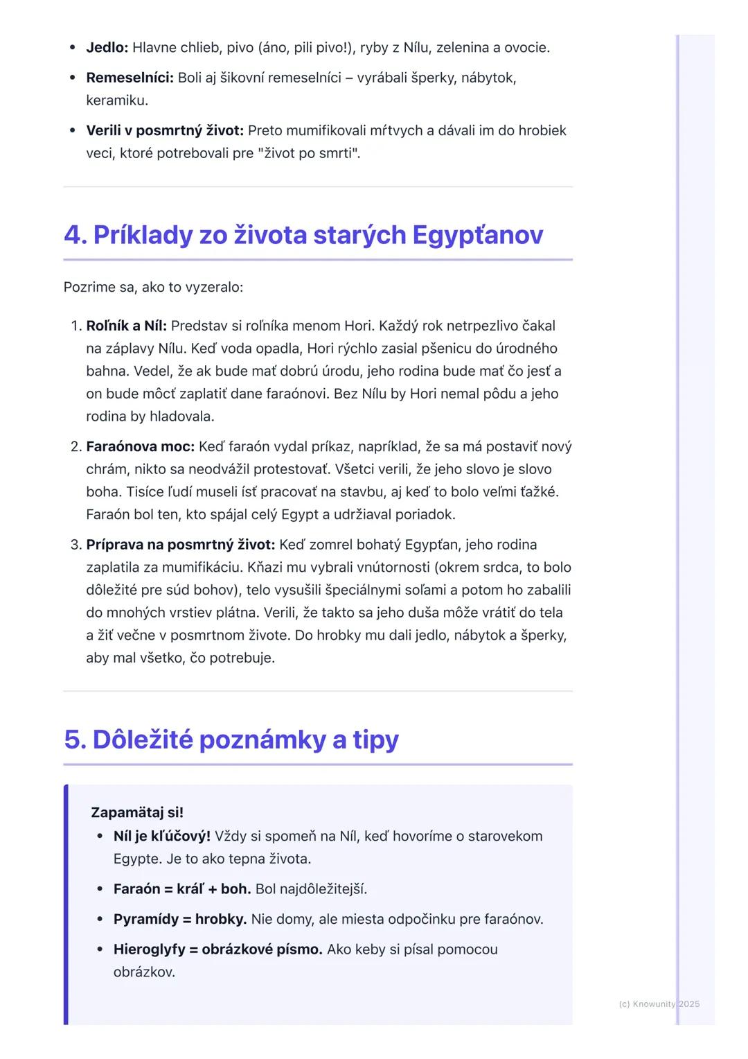 # Staroveký Egypt – dar Nílu

1. Prehľad starovekého Egypta

Staroveký Egypt bol veľmi stará a dôležitá civilizácia. Bol to štát, ktorý vzni