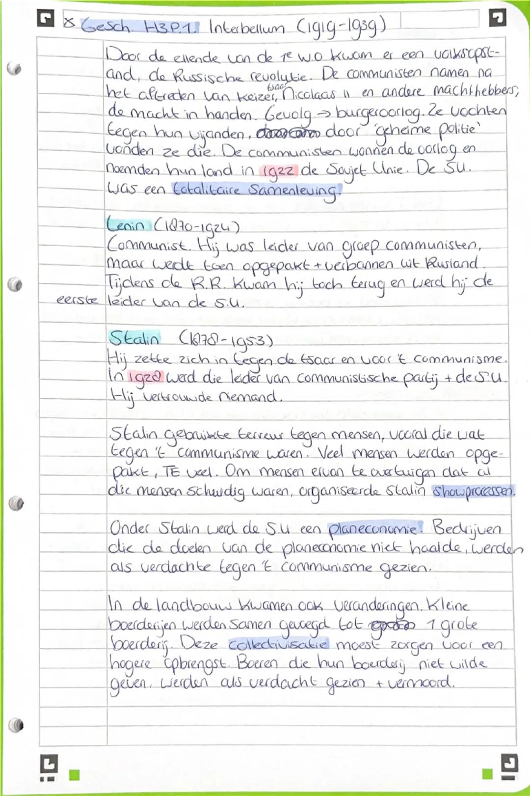 Gesch. H3P.1 Interbellum (igig-1939).
tsaa
Door de ellende van de te wo kwam er een volksopSE-
and, de Russische revolutie. De communisten n