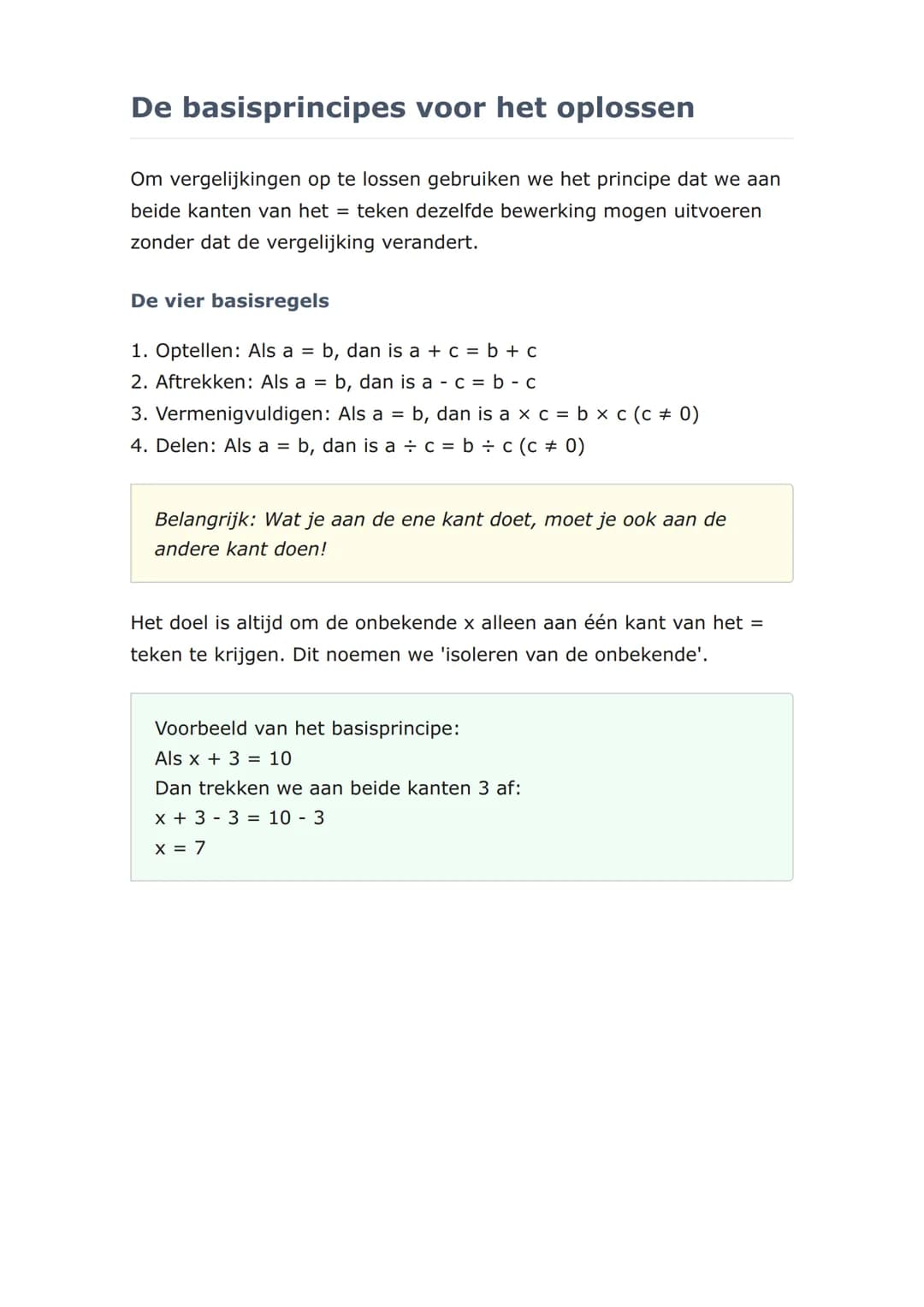 Vergelijkingen van de
eerste graad oplossen -
Stap voor stap
Leer systematisch vergelijkingen met één onbekende op te
lossen
Rekenen 	Grade 