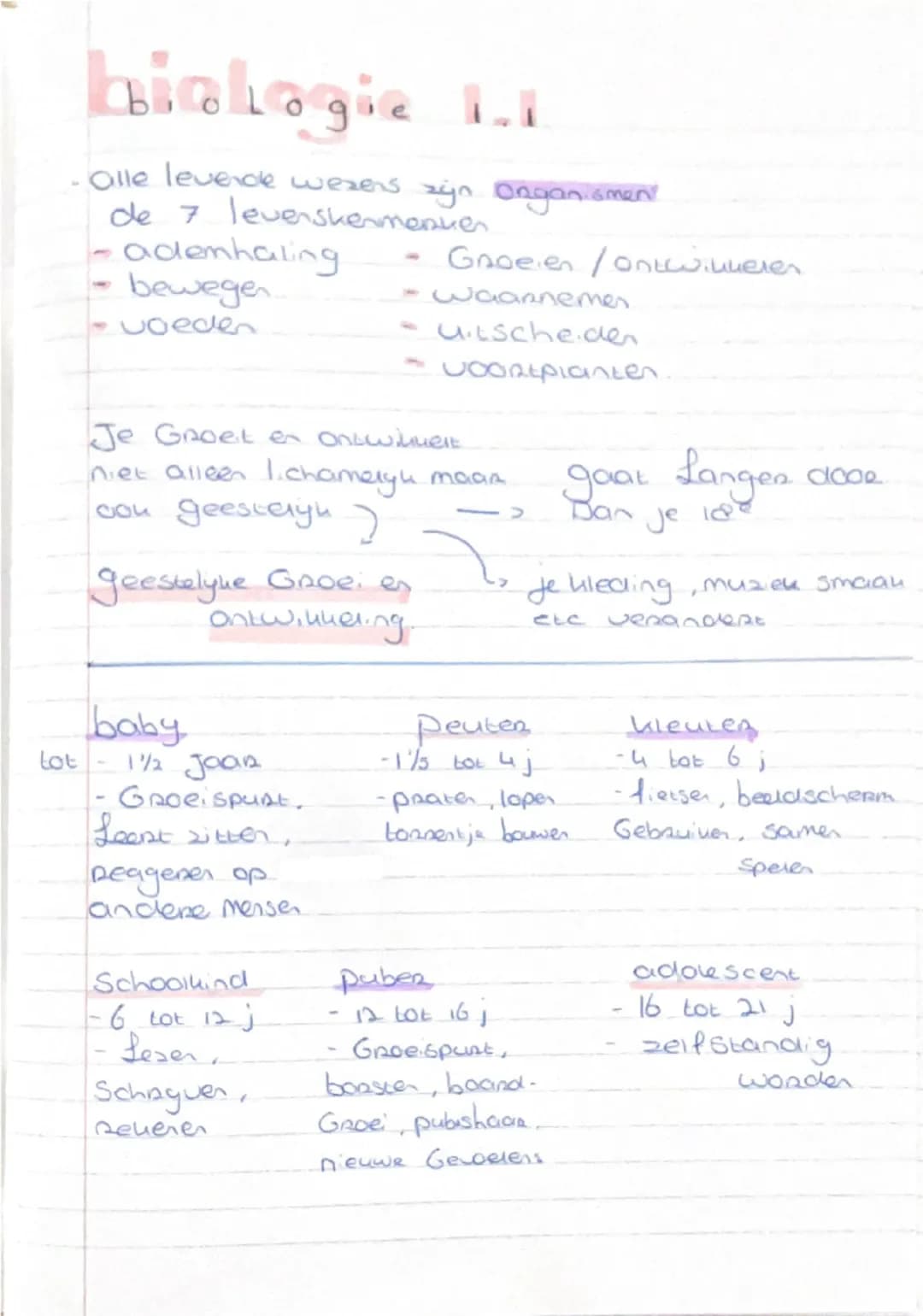 Biologie organismen klas 3